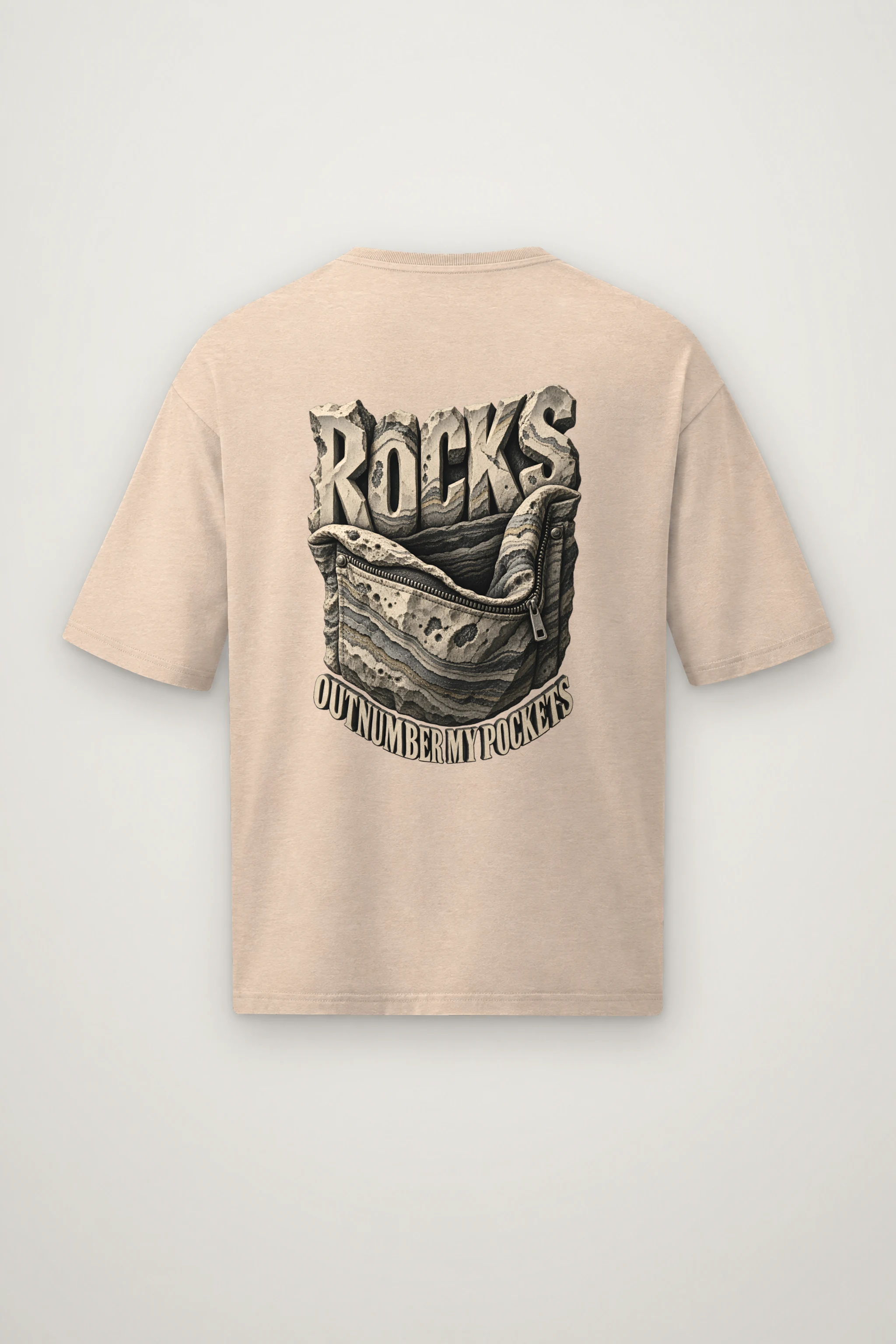 "Rocks Outnumber My Pockets" Men's Oversized Heavyweight Crewneck T-Shirt