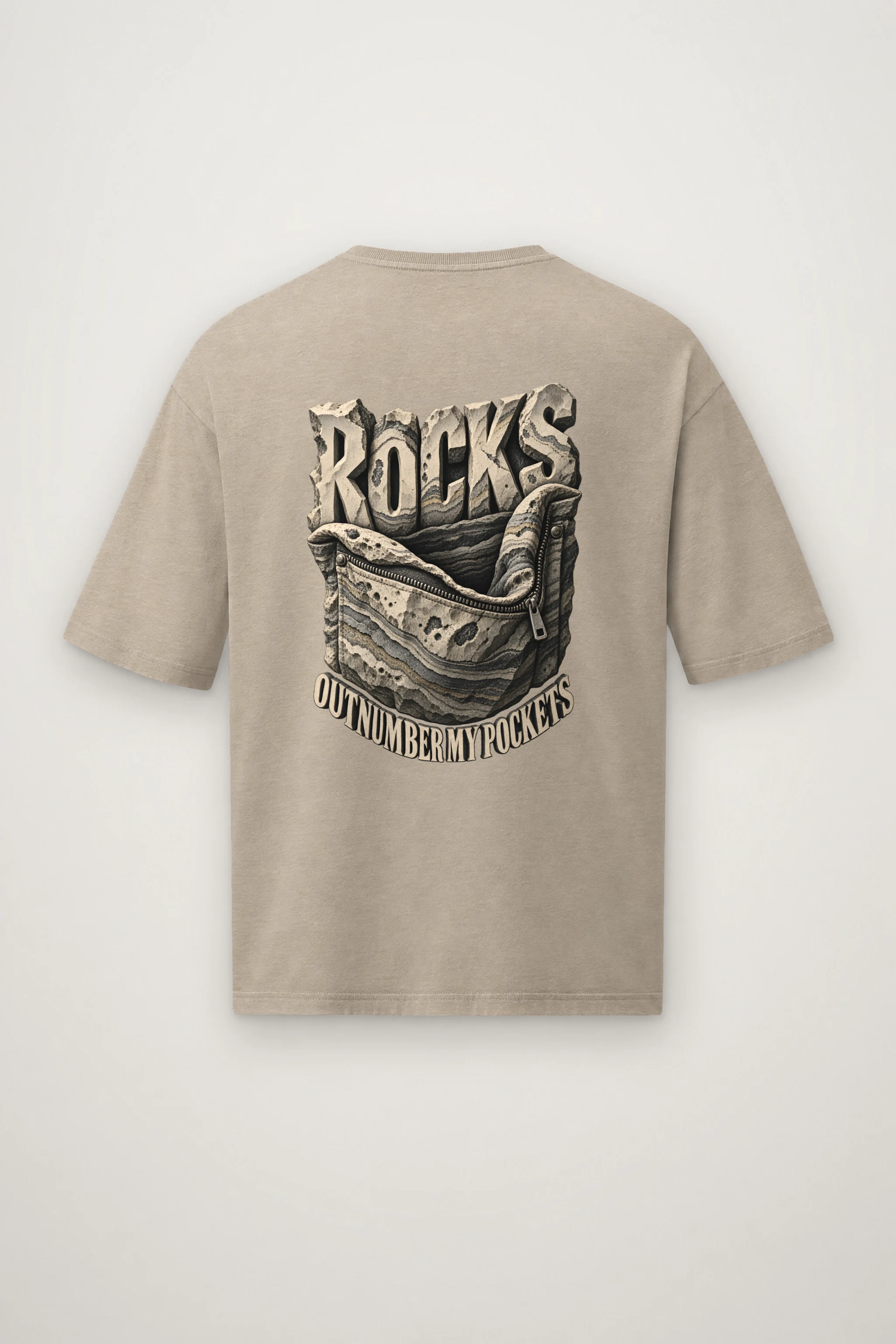 "Rocks Outnumber My Pockets" Men's Oversized Heavyweight Crewneck T-Shirt