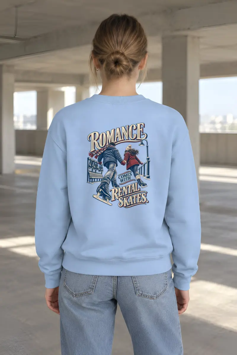 “Romance Comes With Rental Skates” Heavy Blend Unisex Crewneck Sweatshirt