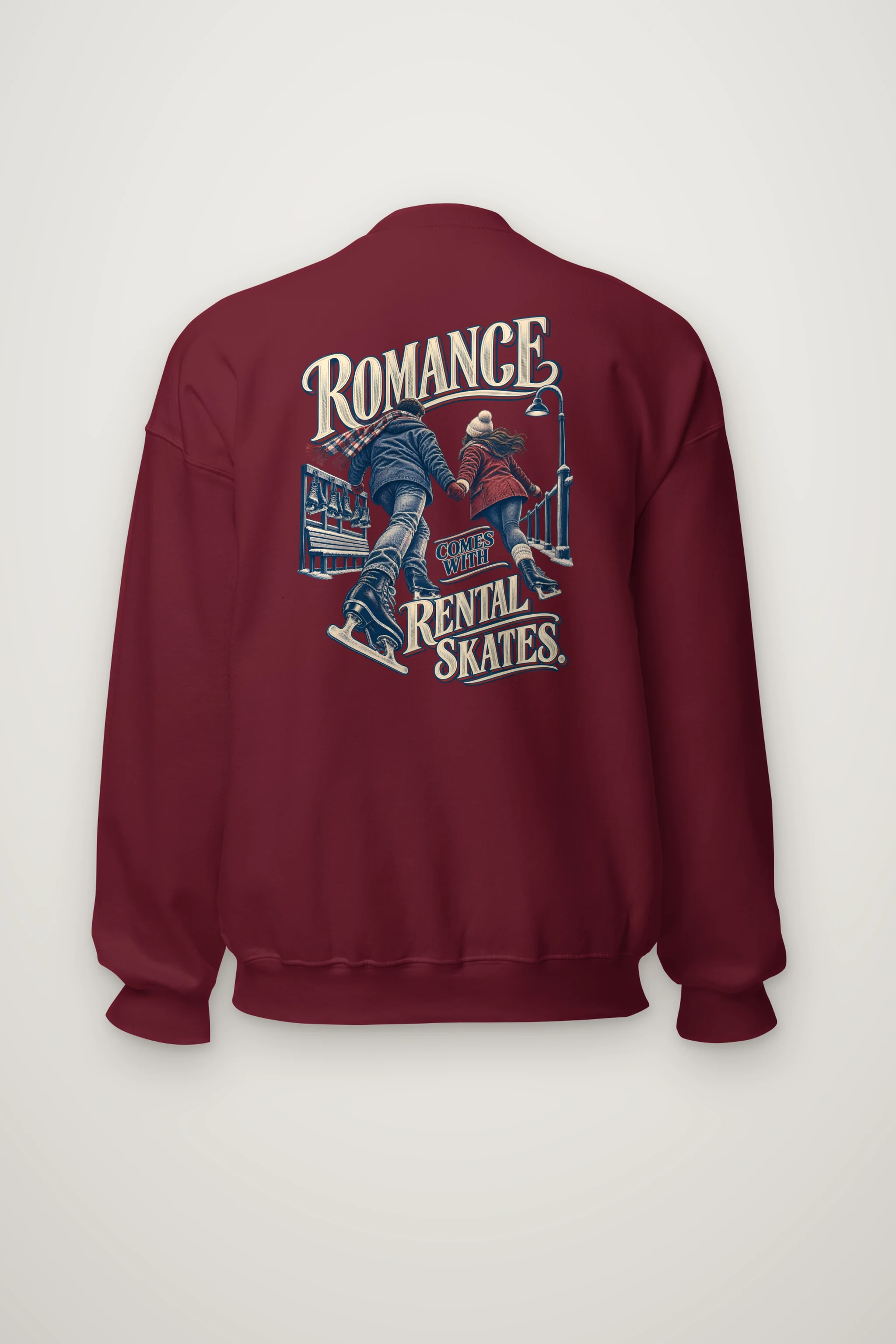 "Romance Comes With Rental Skates" Heavy Blend Unisex Crewneck Sweatshirt