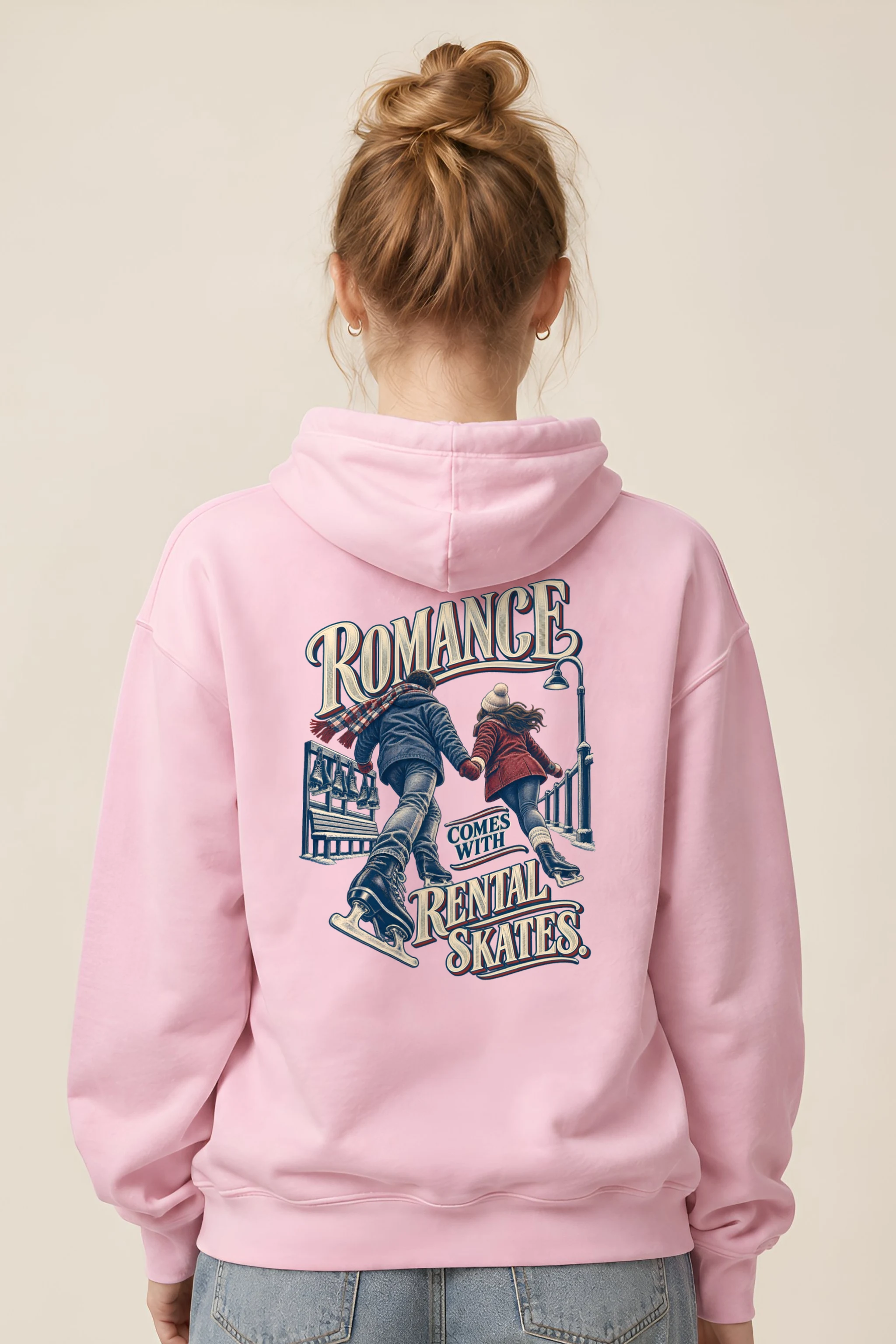 "Romance Comes With Rental Skates" Heavy Blend Unisex Pullover Hoodie