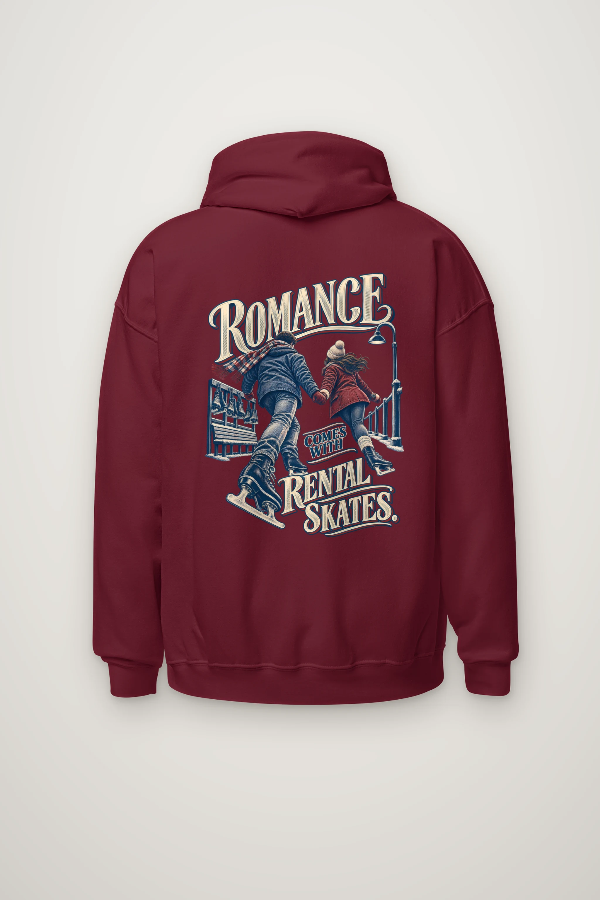 "Romance Comes With Rental Skates" Heavy Blend Unisex Pullover Hoodie
