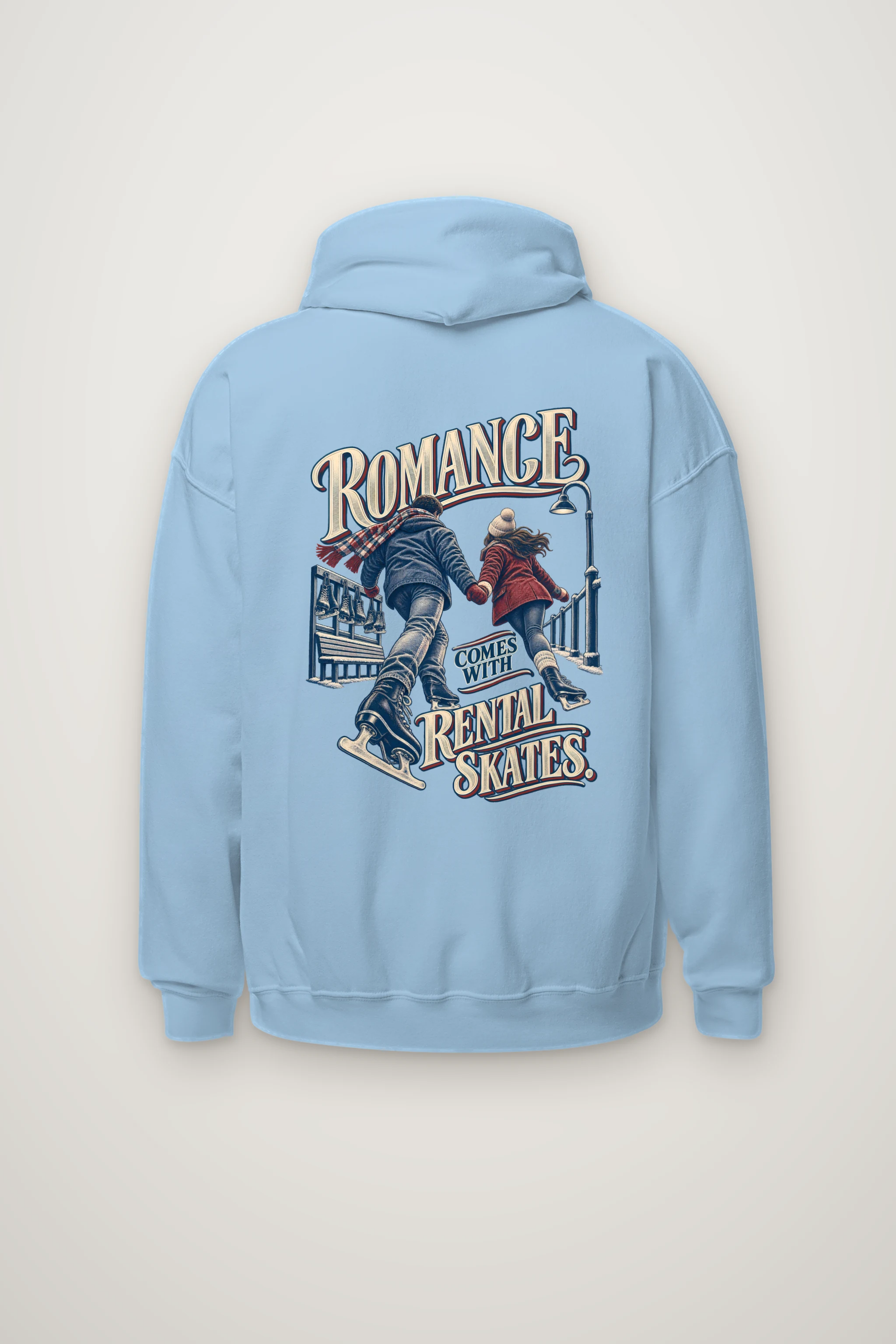 "Romance Comes With Rental Skates" Heavy Blend Unisex Pullover Hoodie