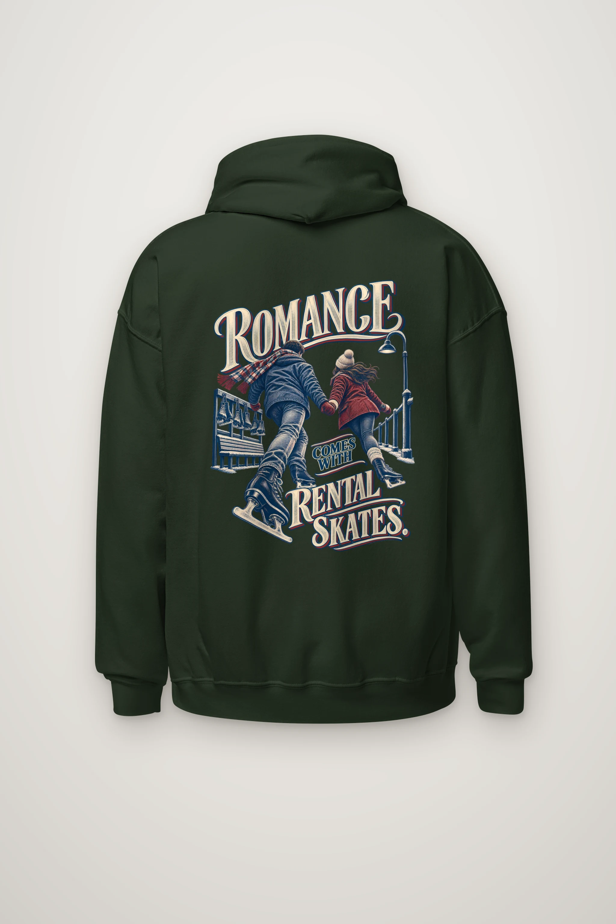 "Romance Comes With Rental Skates" Heavy Blend Unisex Pullover Hoodie
