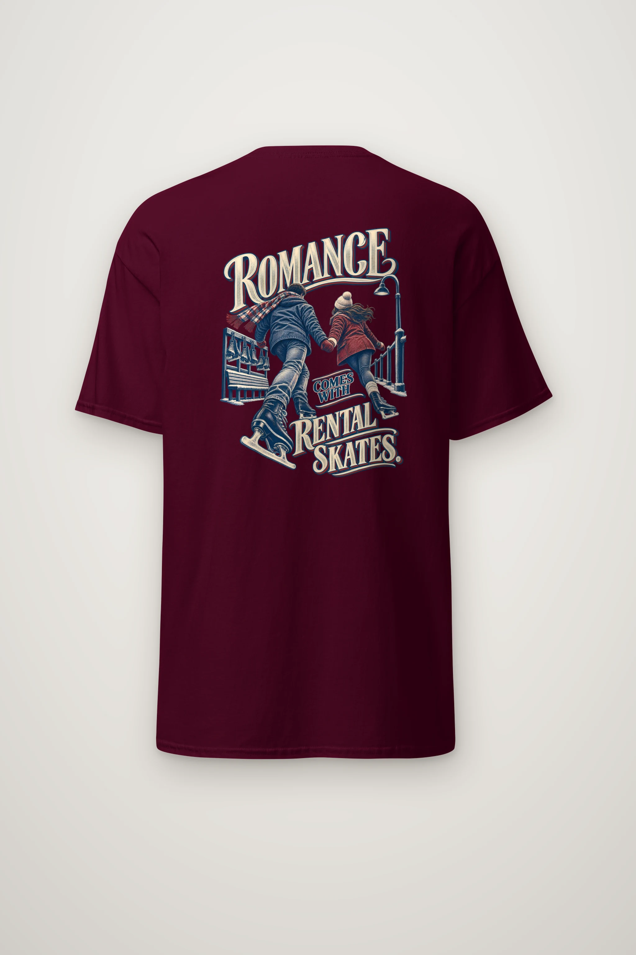 "Romance Comes With Rental Skates" Heavyweight Unisex Crewneck T-shirt