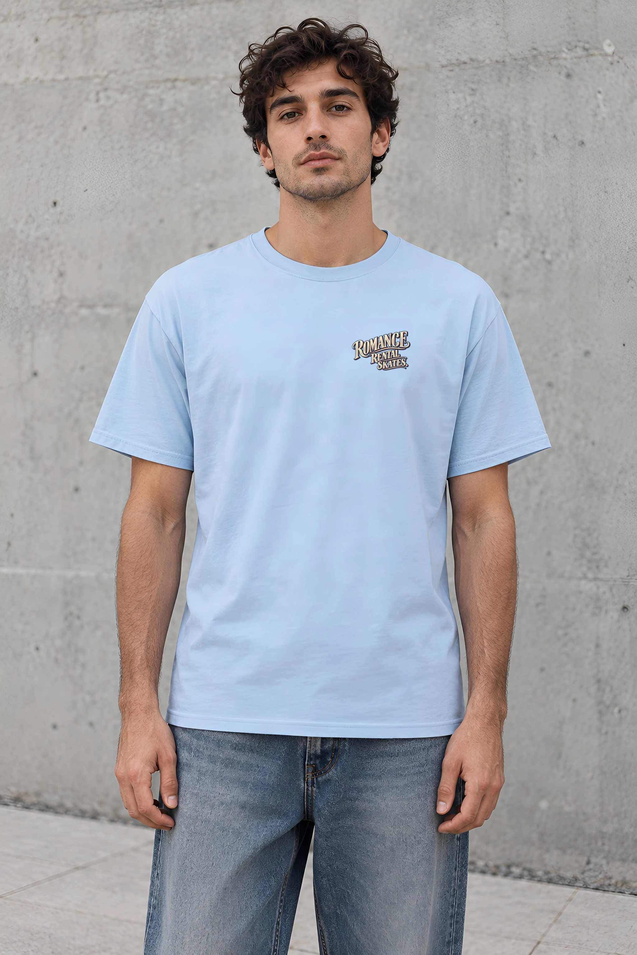 "Romance Comes With Rental Skates" Heavyweight Unisex Crewneck T-shirt