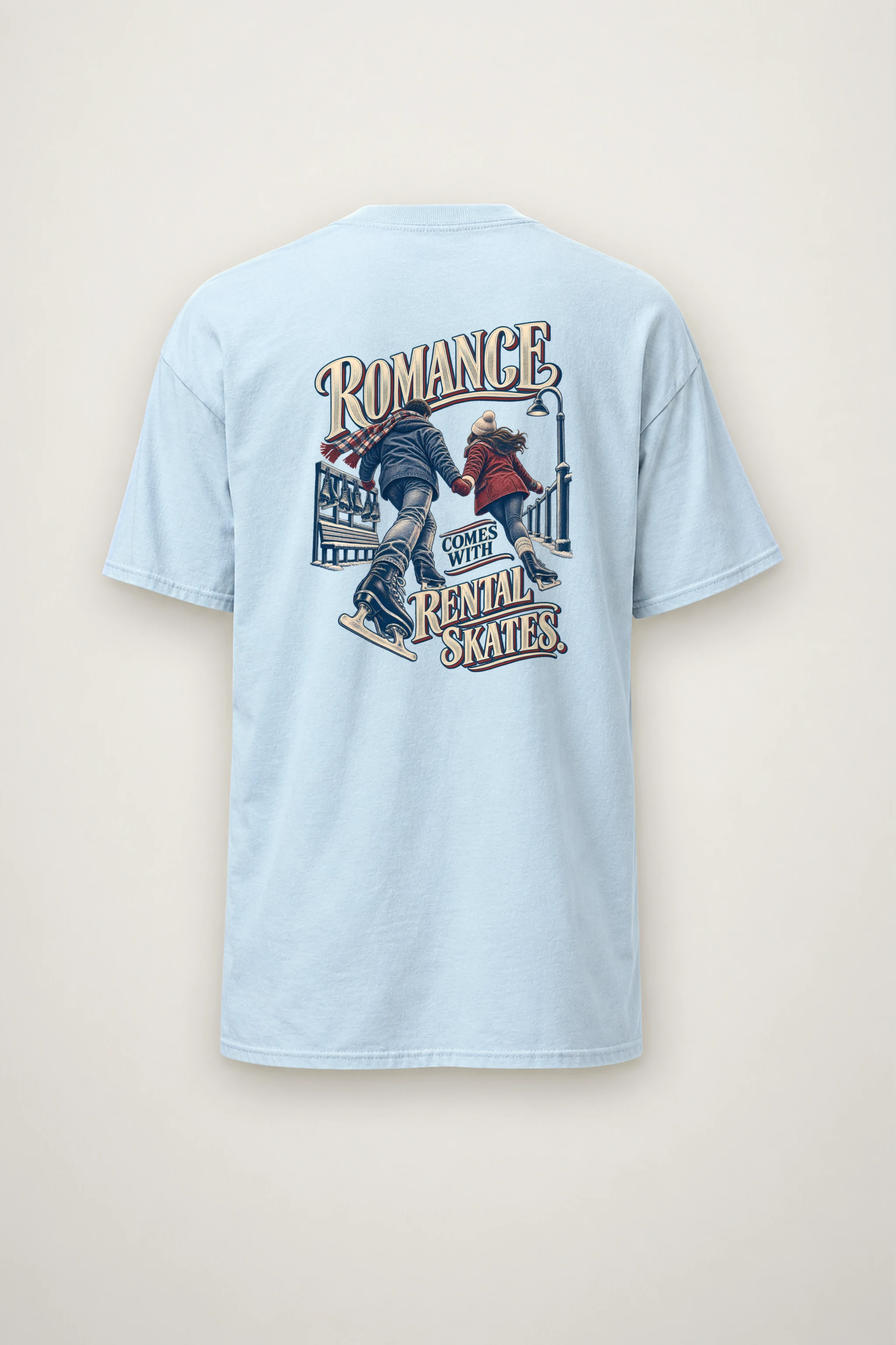 "Romance Comes With Rental Skates" Heavyweight Unisex Crewneck T-shirt
