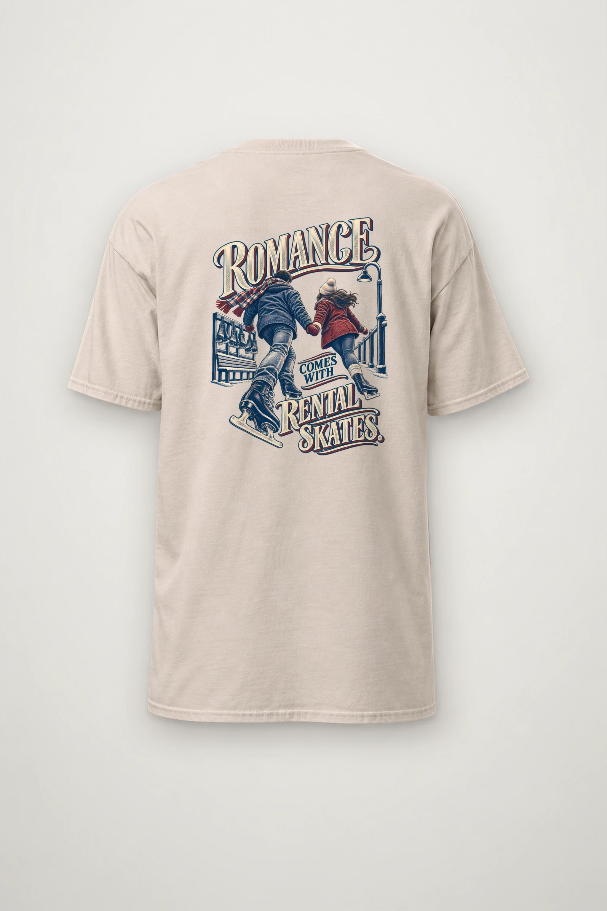 "Romance Comes With Rental Skates" Heavyweight Unisex Crewneck T-shirt
