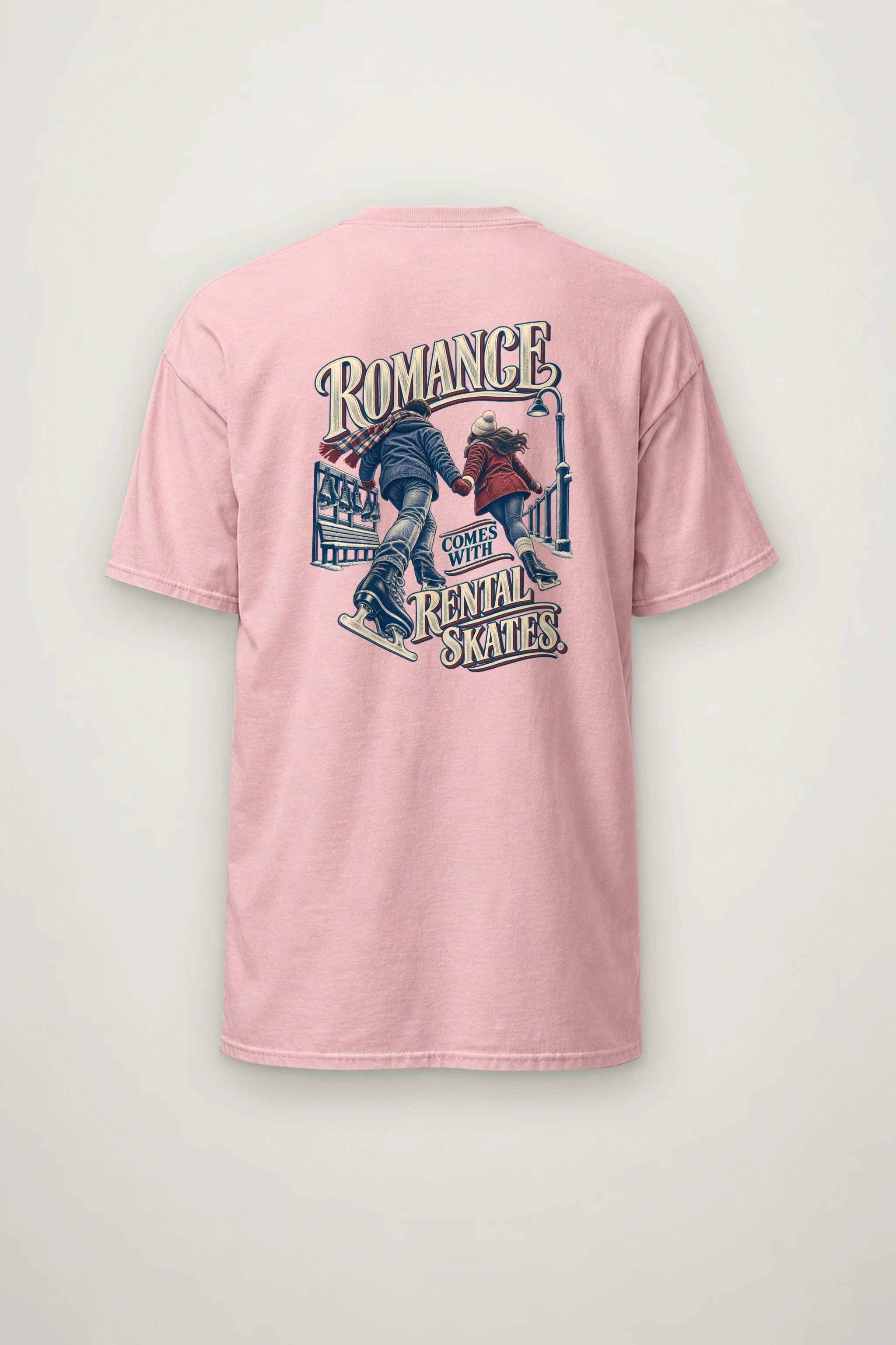 "Romance Comes With Rental Skates" Heavyweight Unisex Crewneck T-shirt