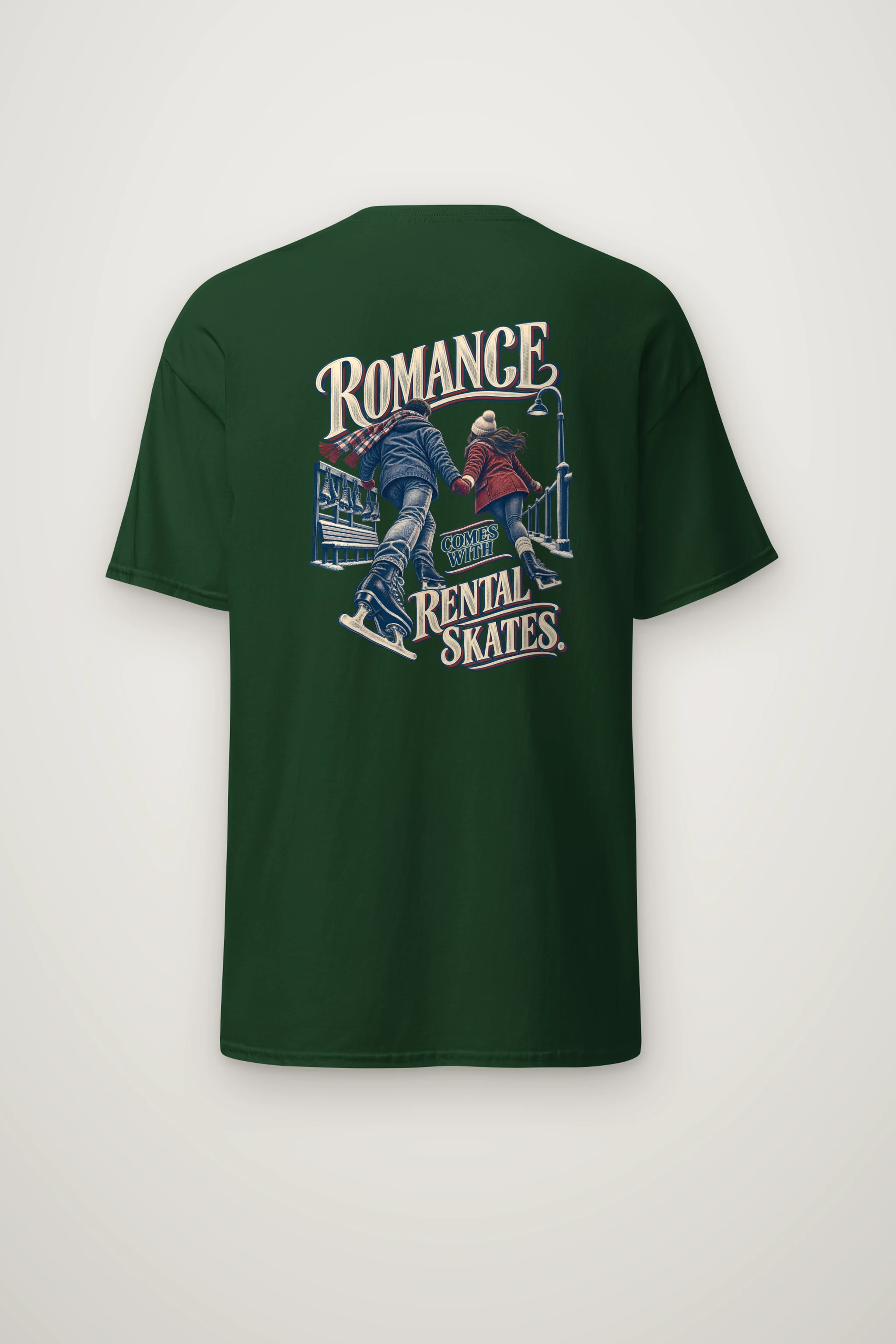 "Romance Comes With Rental Skates" Heavyweight Unisex Crewneck T-shirt