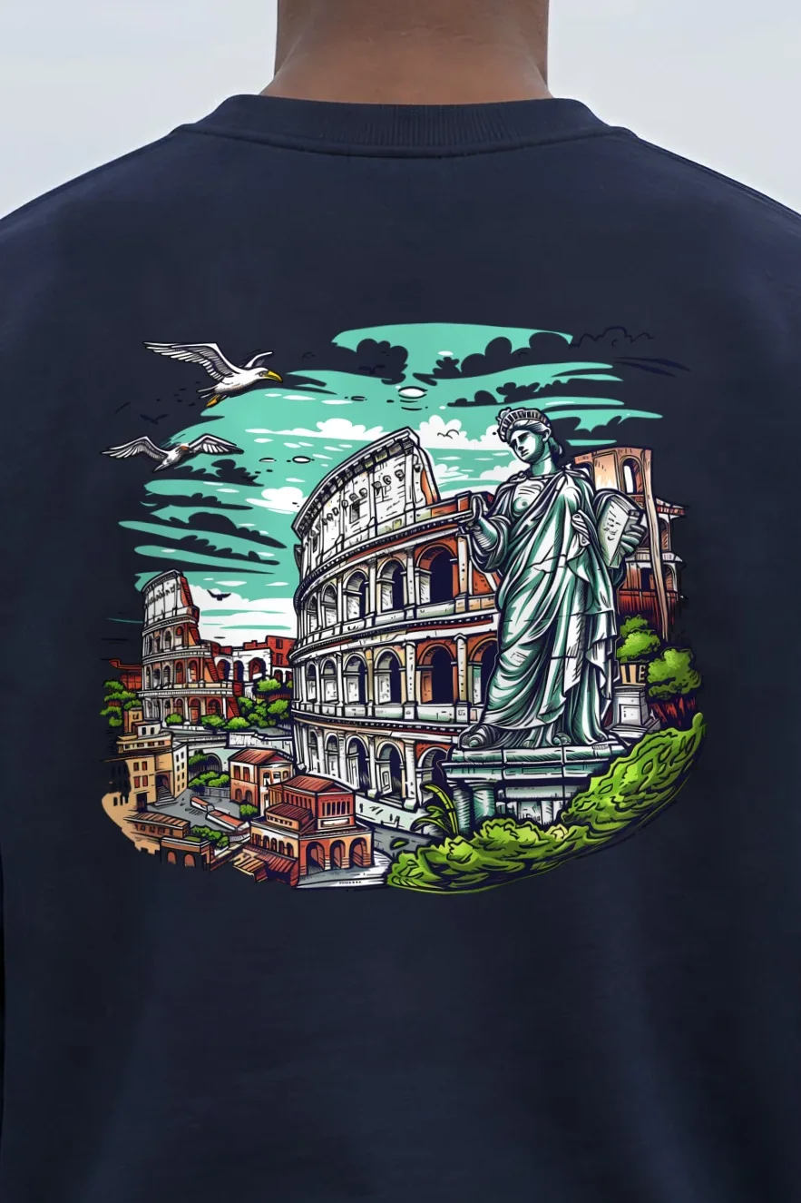 "Rome Overlook" 1 Crewneck Sweatshirt - the graphic up close