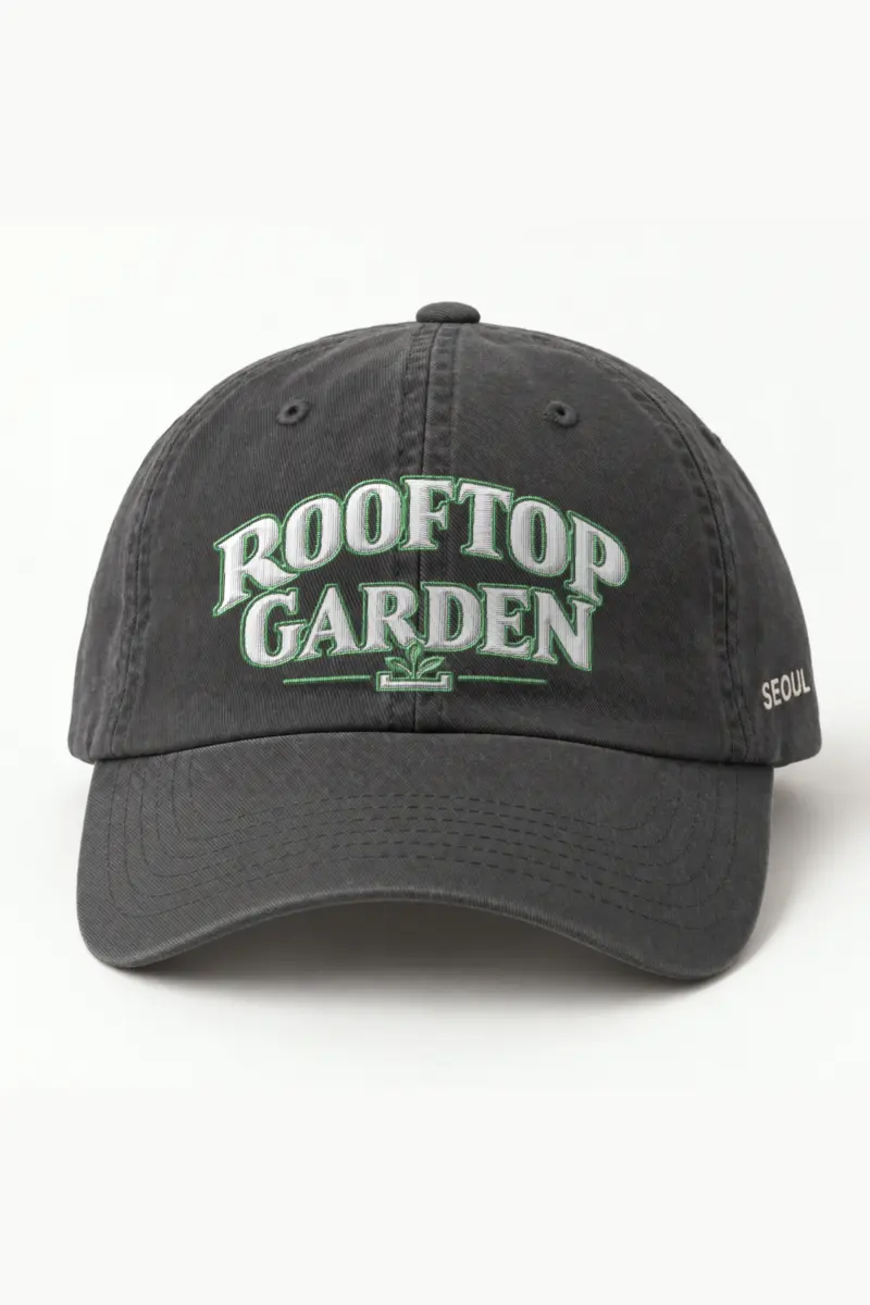 "Rooftop Garden" Classic Dad Hat · Embroidered — dark-grey/cap-front
