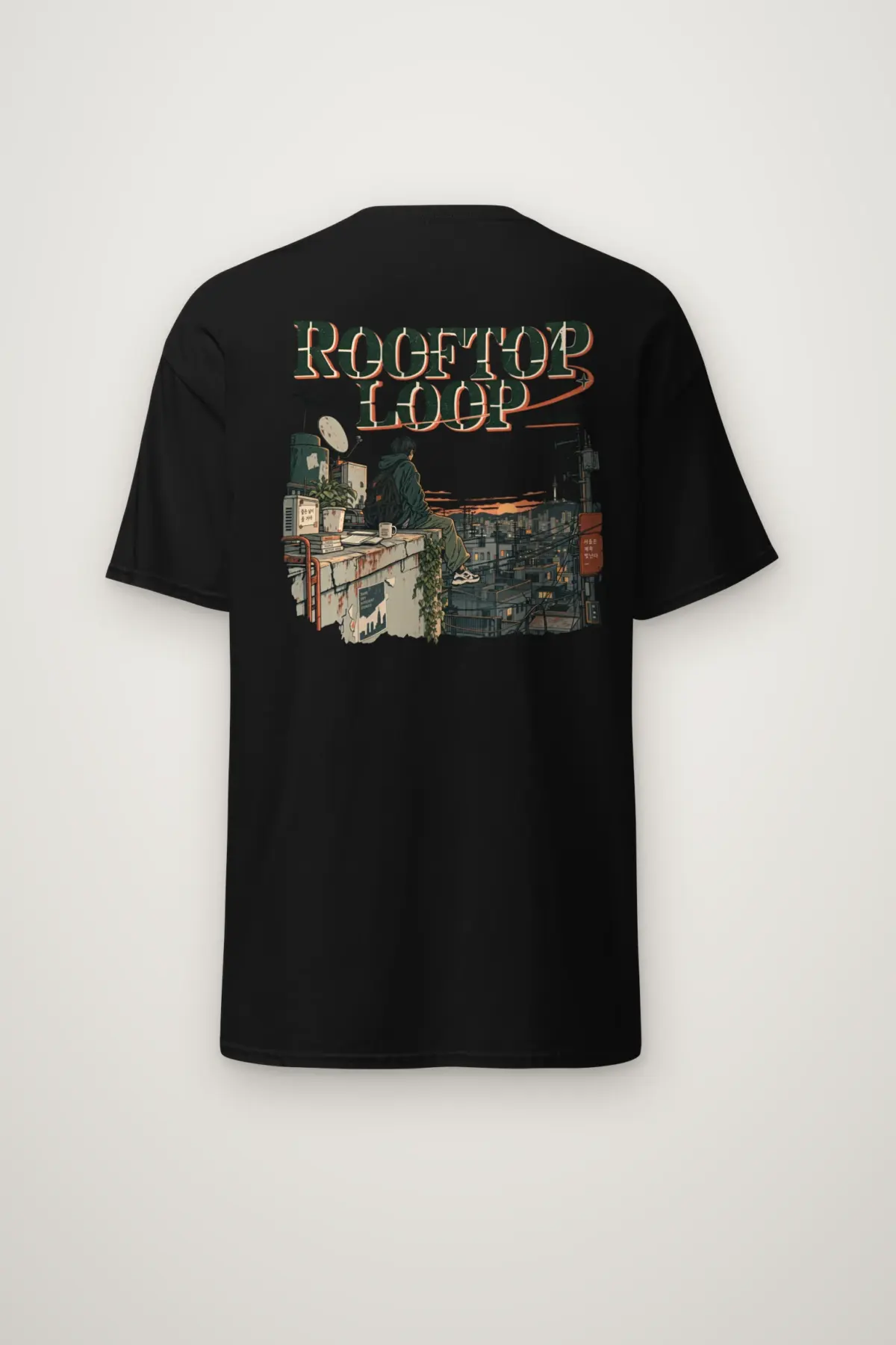 "Rooftop Loop" Heavyweight Unisex Crewneck T-shirt