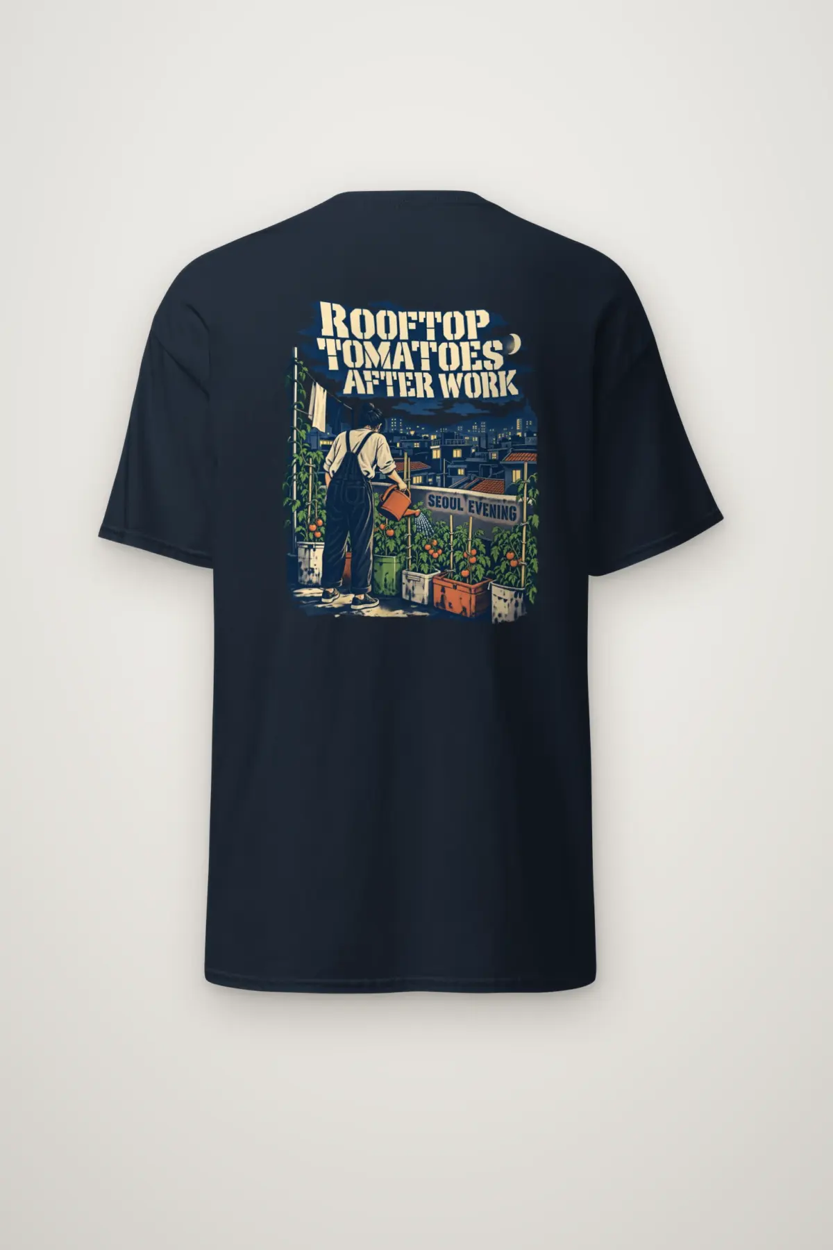 "Rooftop Tomatoes After Work Seoul Evening" Heavyweight Unisex Crewneck T-shirt