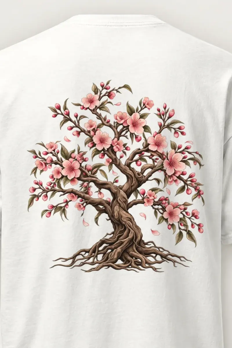 "Rooted Cherry Blossom" Heavyweight Unisex Crewneck T-shirt