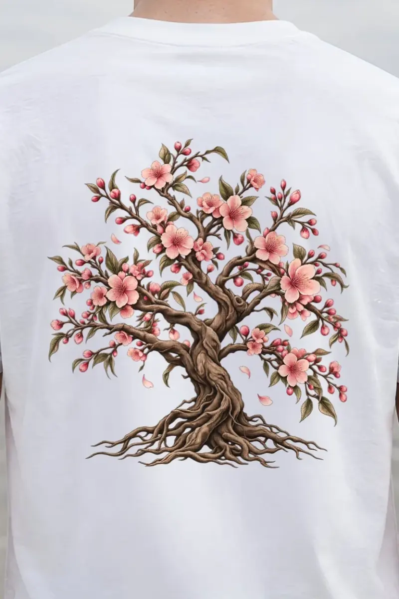 "Rooted Cherry Blossom" Heavyweight Unisex Crewneck T-shirt