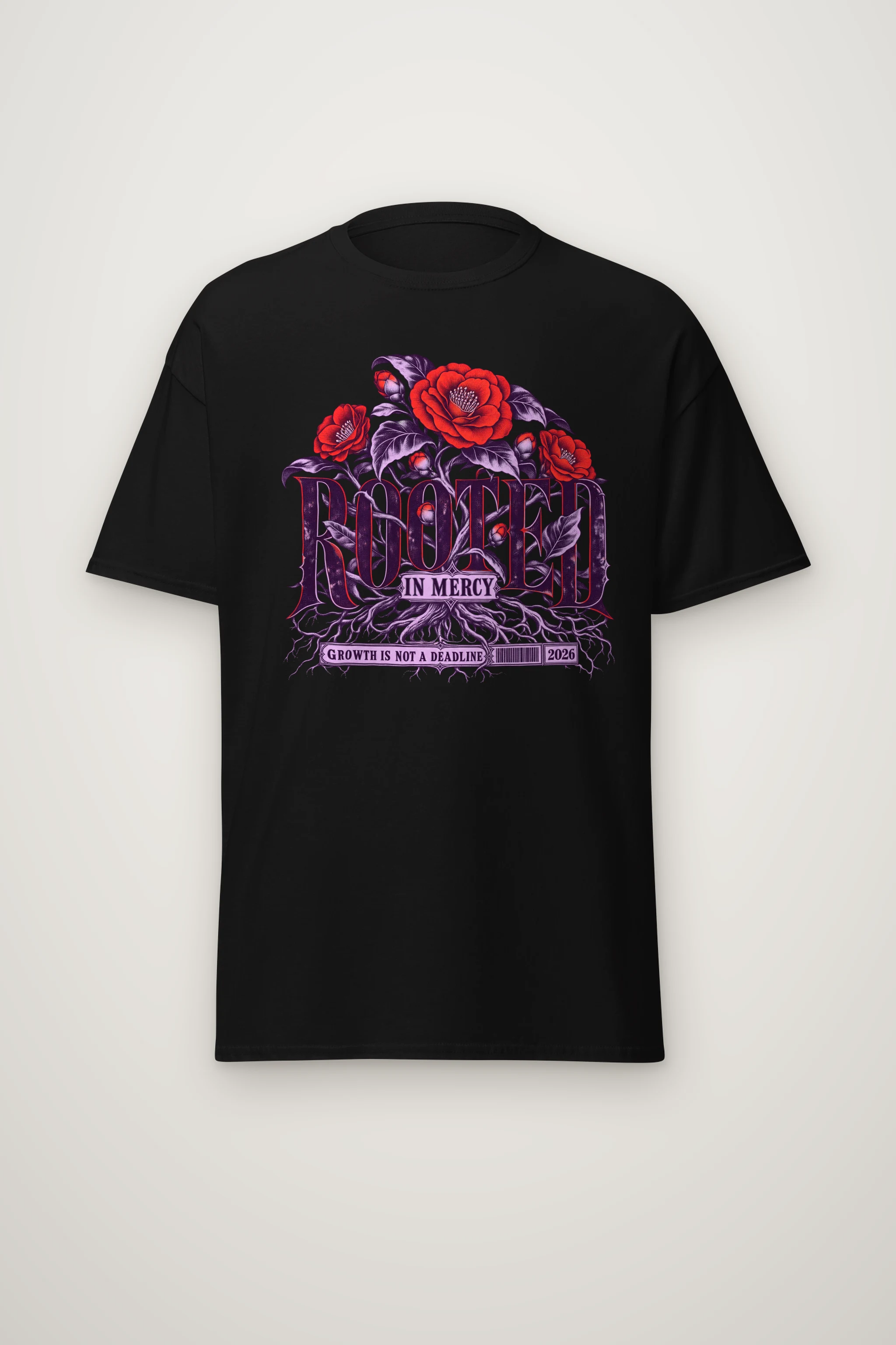 "Rooted in Mercy" Heavyweight Unisex Crewneck T-shirt