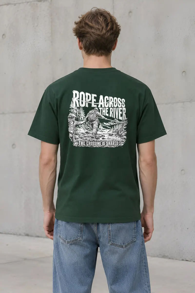"Rope Across The River" Heavyweight Unisex Crewneck T-shirt