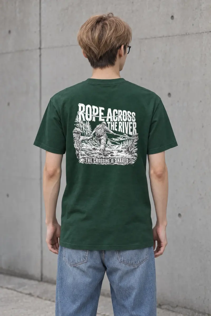 "Rope Across The River" Heavyweight Unisex Crewneck T-shirt