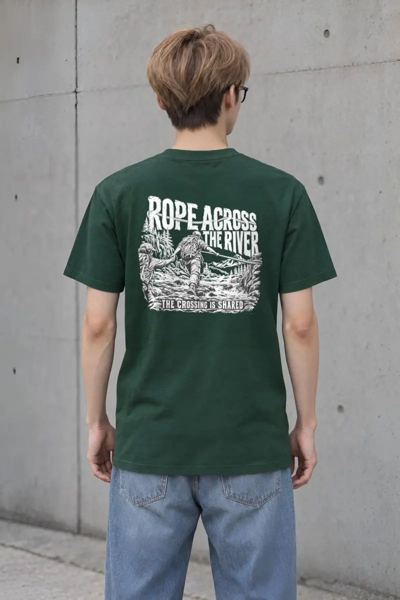 "Rope Across The River" Heavyweight Unisex Crewneck T-shirt