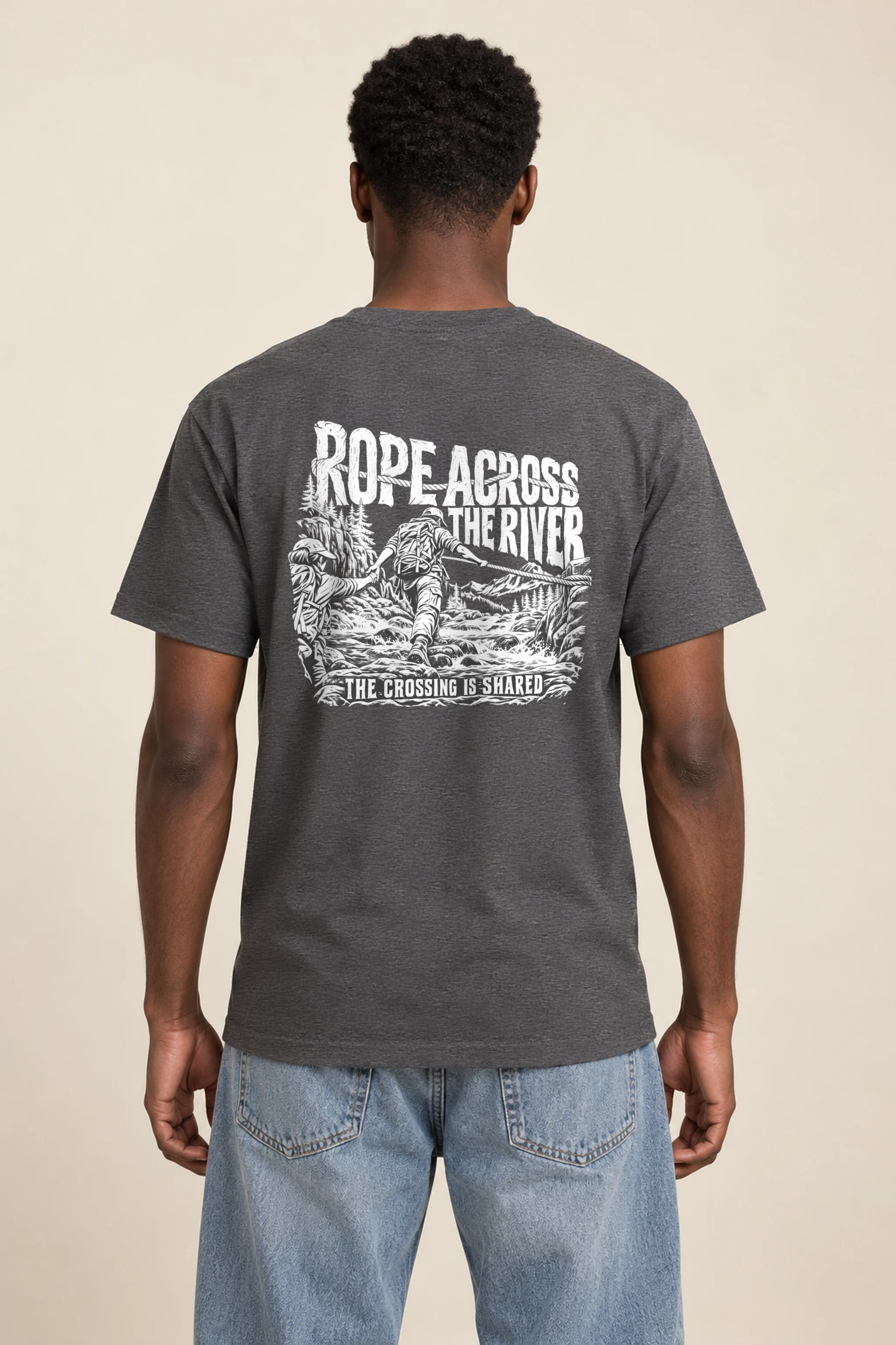 "Rope Across The River" Heavyweight Unisex Crewneck T-shirt