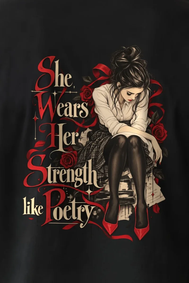 "Rosebound Resolve" Heavyweight Unisex Crewneck T-shirt