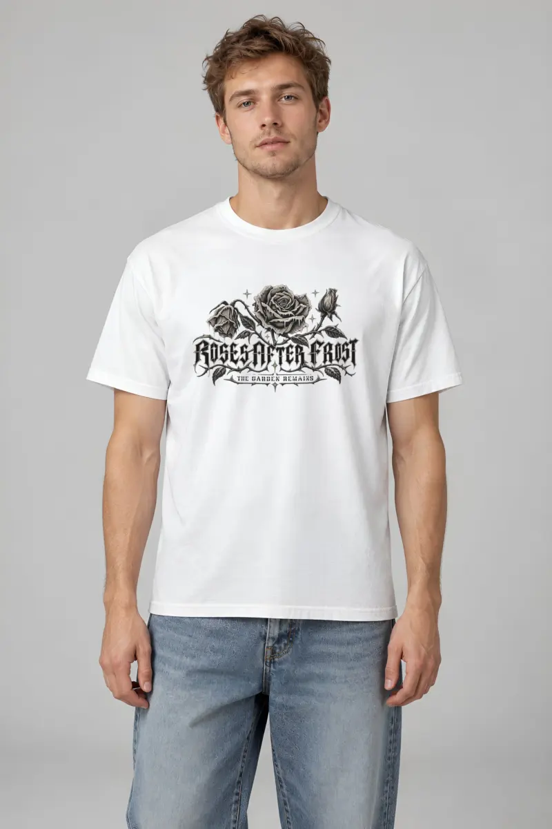 "Roses After Frost" Heavyweight Unisex Crewneck T-shirt