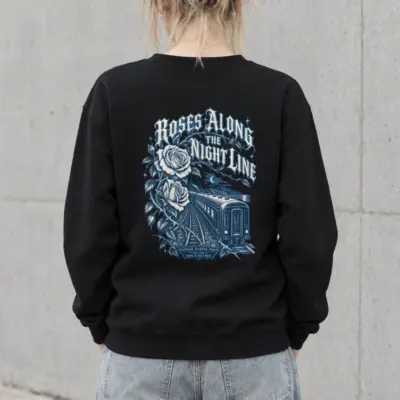 "Roses Along the Night Line" Heavy Blend Unisex Crewneck Sweatshirt