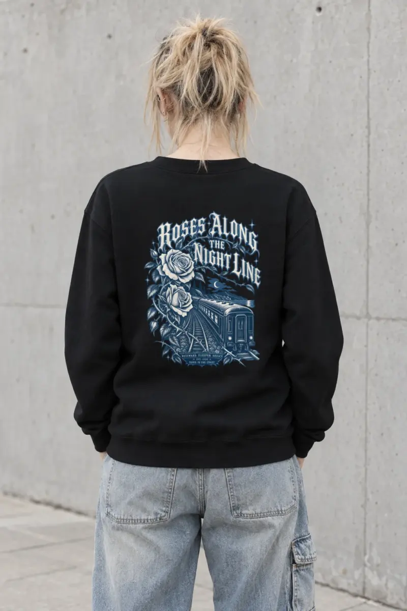 "Roses Along the Night Line" Heavy Blend Unisex Crewneck Sweatshirt