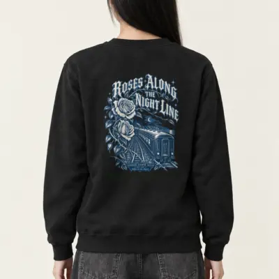 "Roses Along the Night Line" Heavy Blend Unisex Crewneck Sweatshirt
