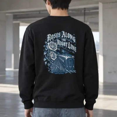 "Roses Along the Night Line" Heavy Blend Unisex Crewneck Sweatshirt