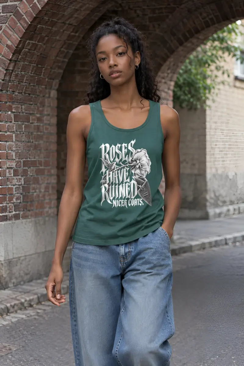 "Roses Have Ruined Nicer Coats" Unisex Jersey Tank
