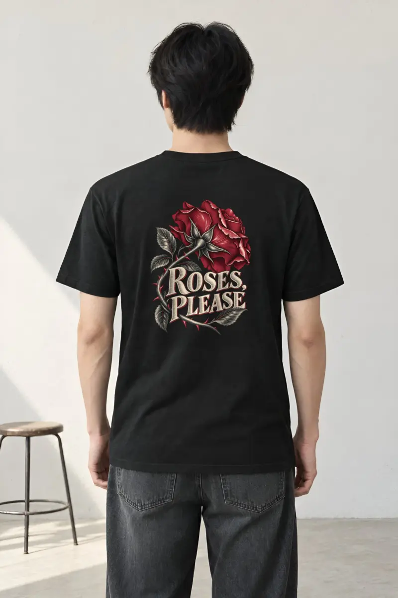 “Roses, Please” Heavyweight Unisex Crewneck T-shirt