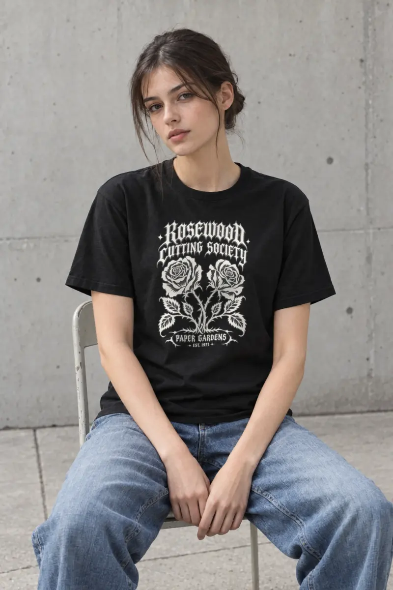 "Rosewood Cutting Society" Heavyweight Unisex Crewneck T-shirt