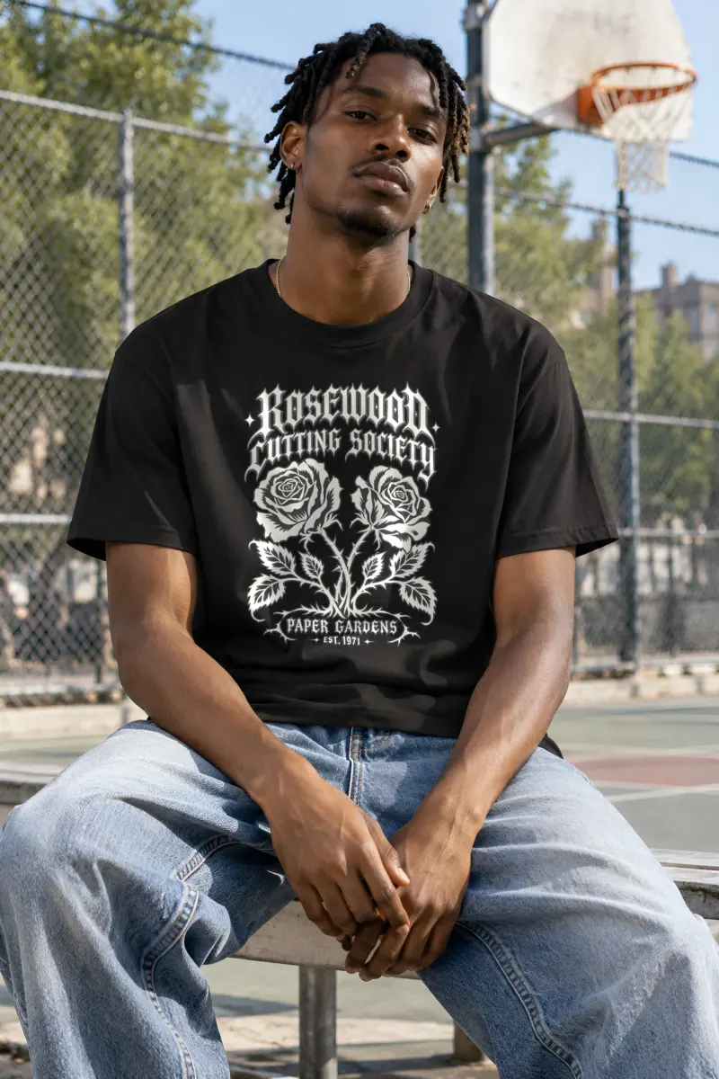 "Rosewood Cutting Society" Heavyweight Unisex Crewneck T-shirt
