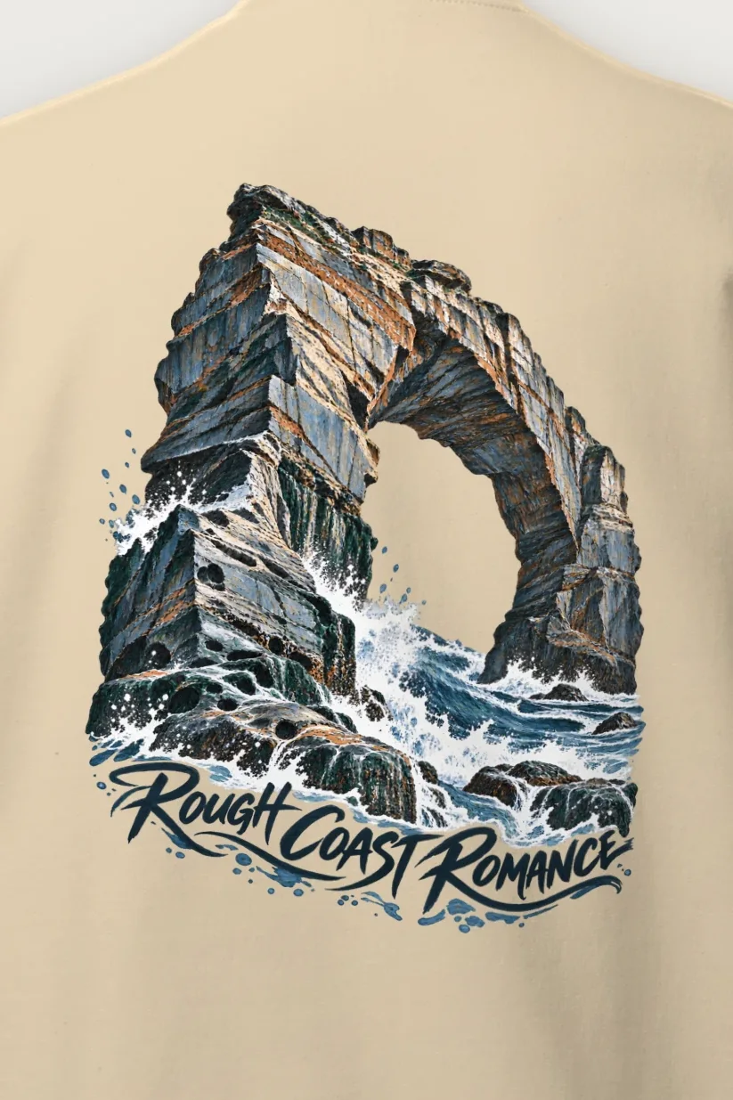 "Rough Coast Romance" Heavy Blend Unisex Crewneck Sweatshirt - the graphic up close