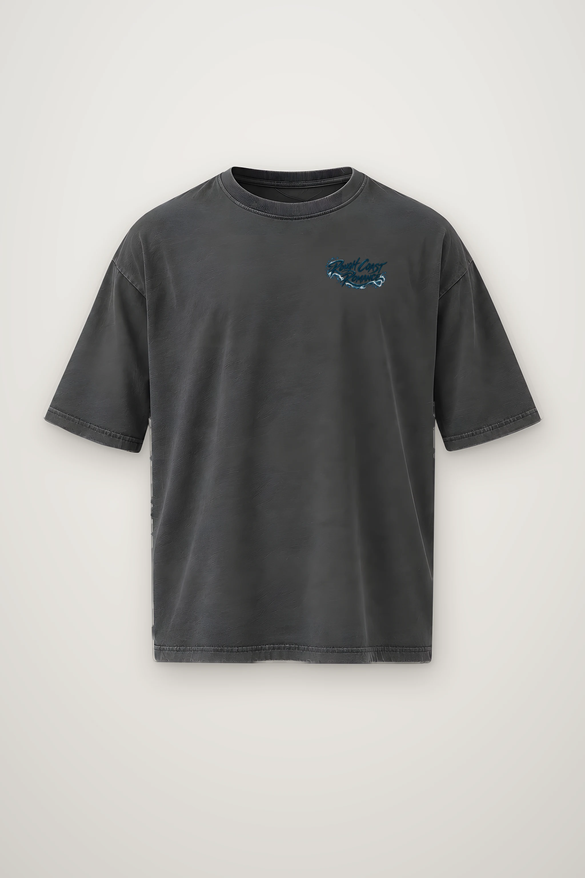 "Rough Coast Romance" Men's Oversized Heavyweight Crewneck T-Shirt