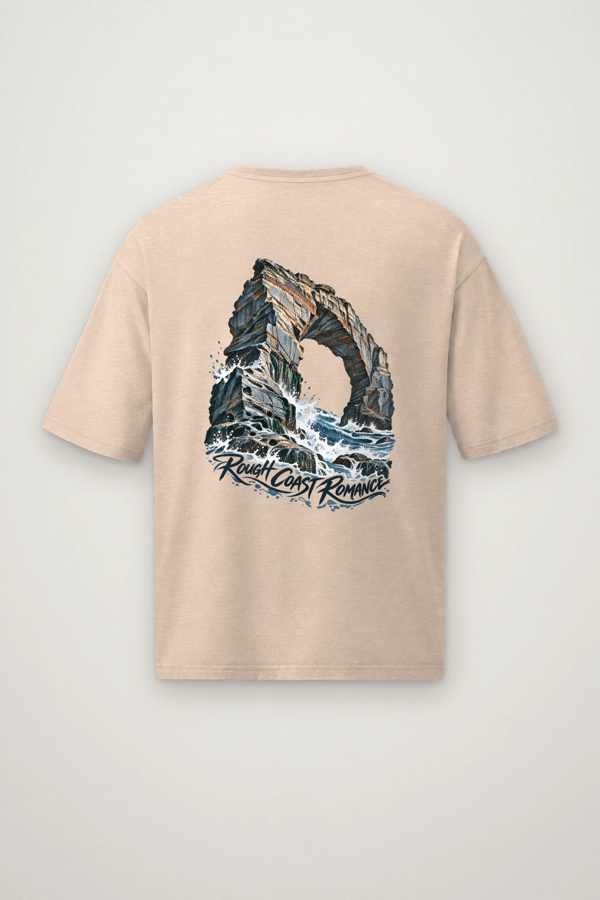 "Rough Coast Romance" Men's Oversized Heavyweight Crewneck T-Shirt