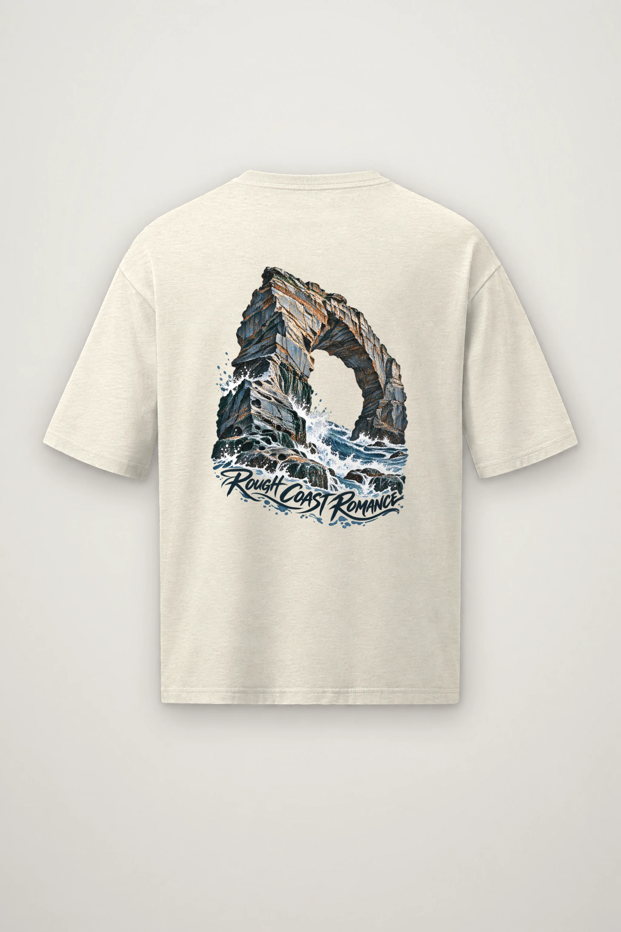 "Rough Coast Romance" Men's Oversized Heavyweight Crewneck T-Shirt