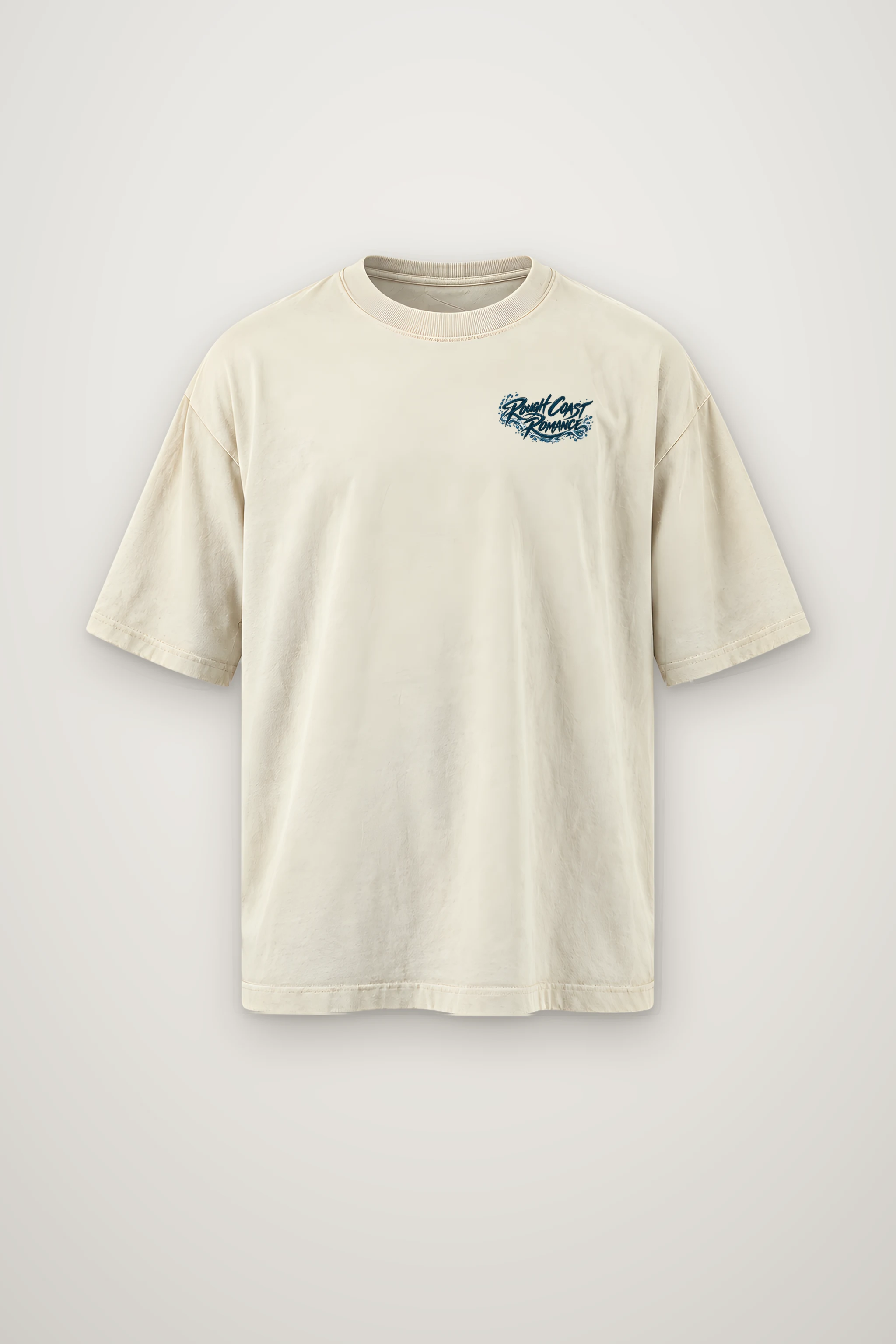"Rough Coast Romance" Men's Oversized Heavyweight Crewneck T-Shirt