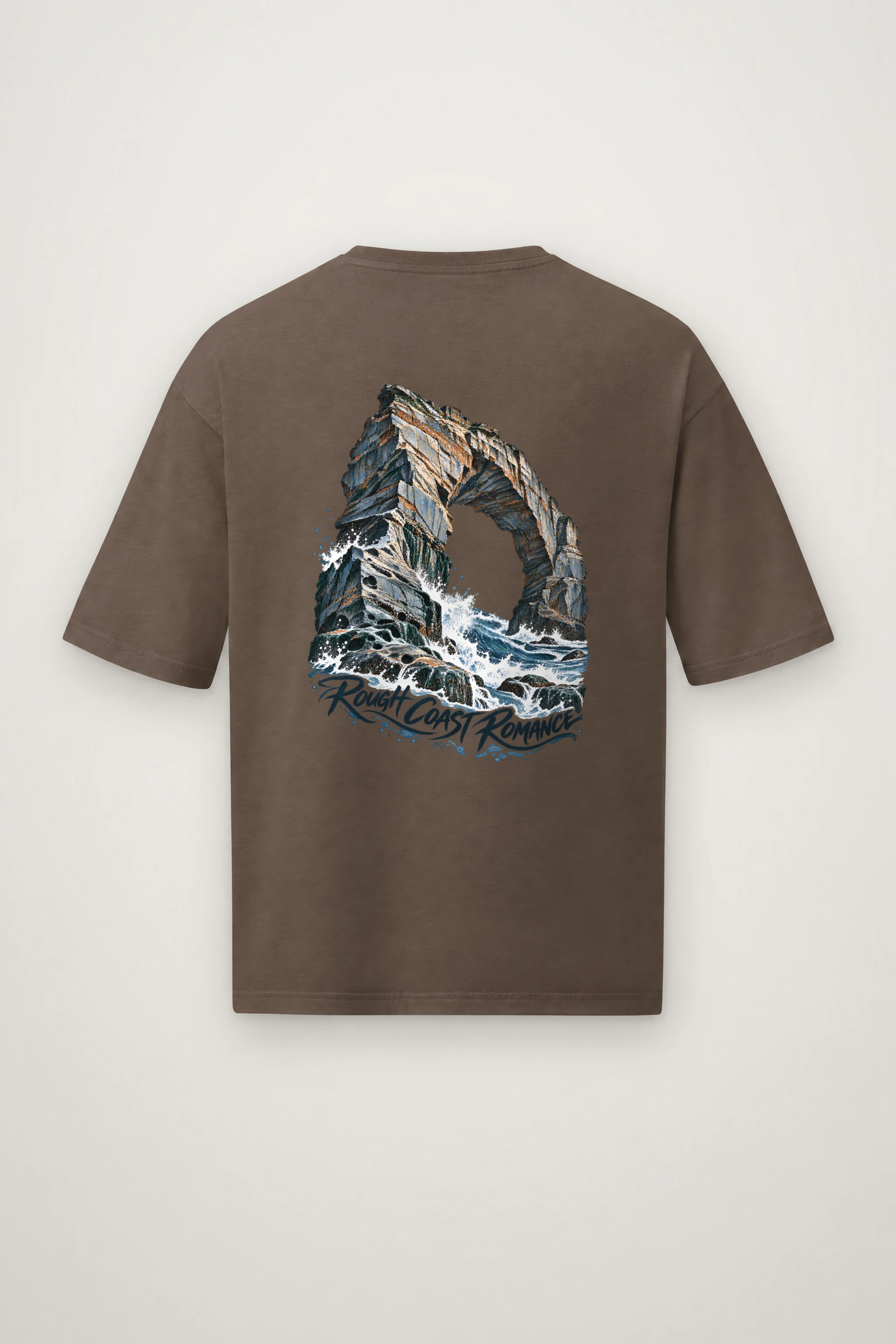 "Rough Coast Romance" Men's Oversized Heavyweight Crewneck T-Shirt