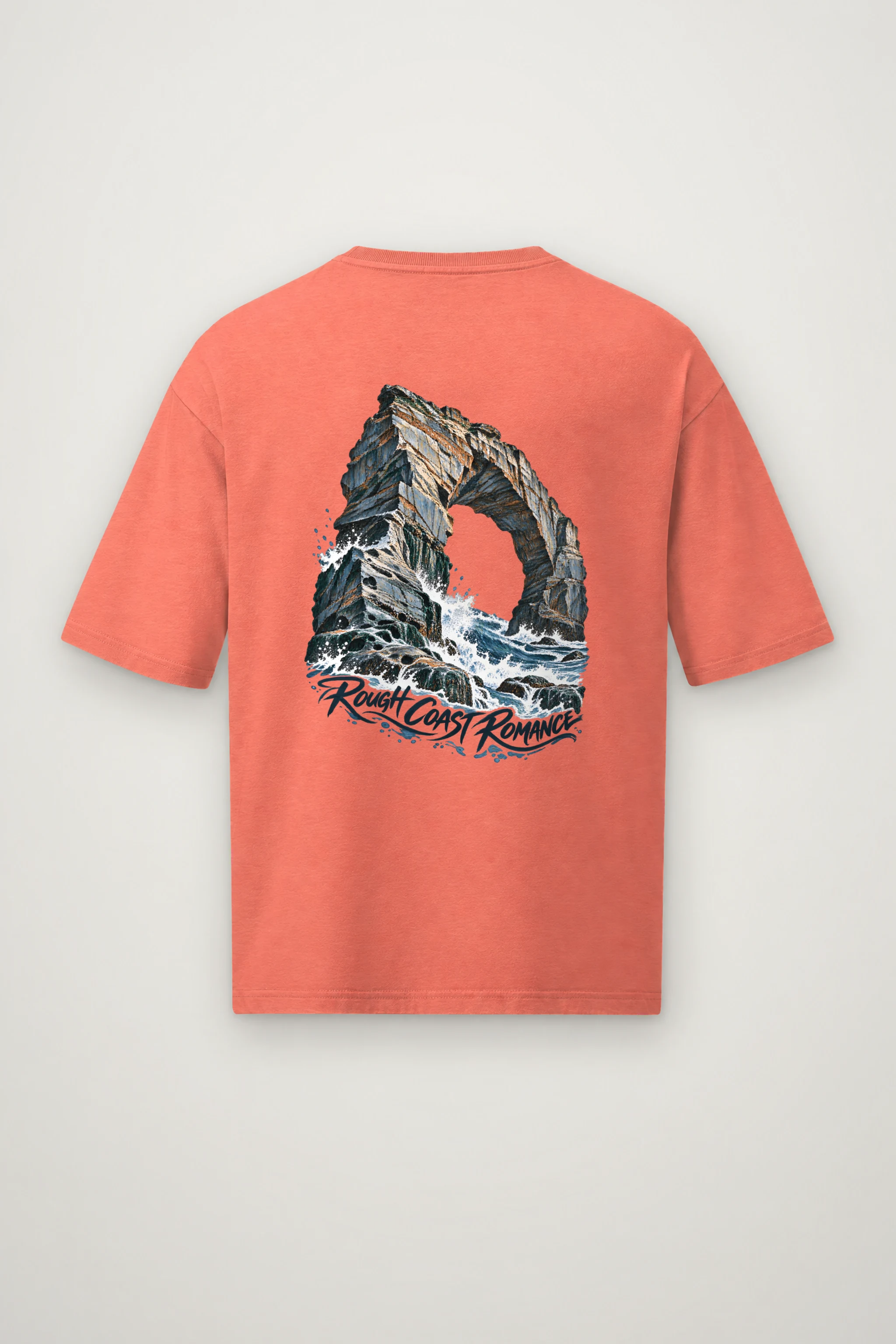 "Rough Coast Romance" Men's Oversized Heavyweight Crewneck T-Shirt