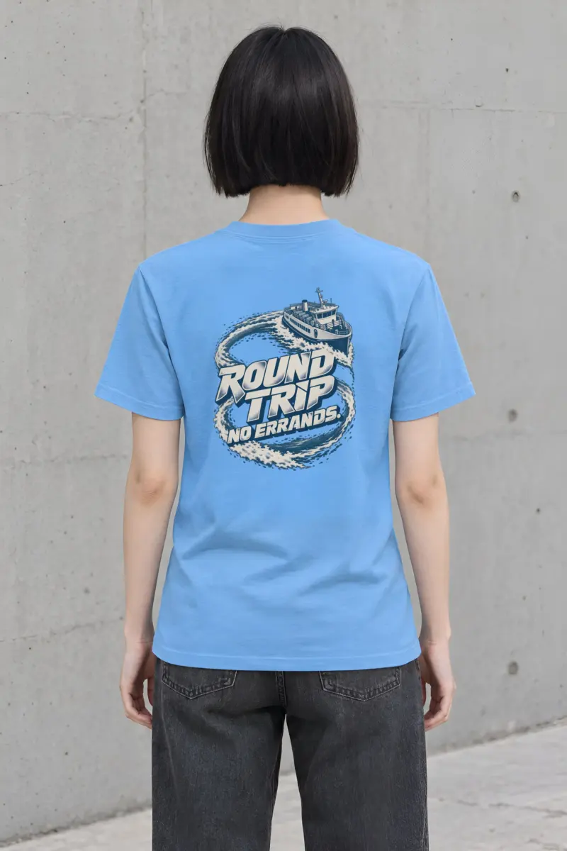 "Round Trip No Errands" Heavyweight Unisex Crewneck T-shirt