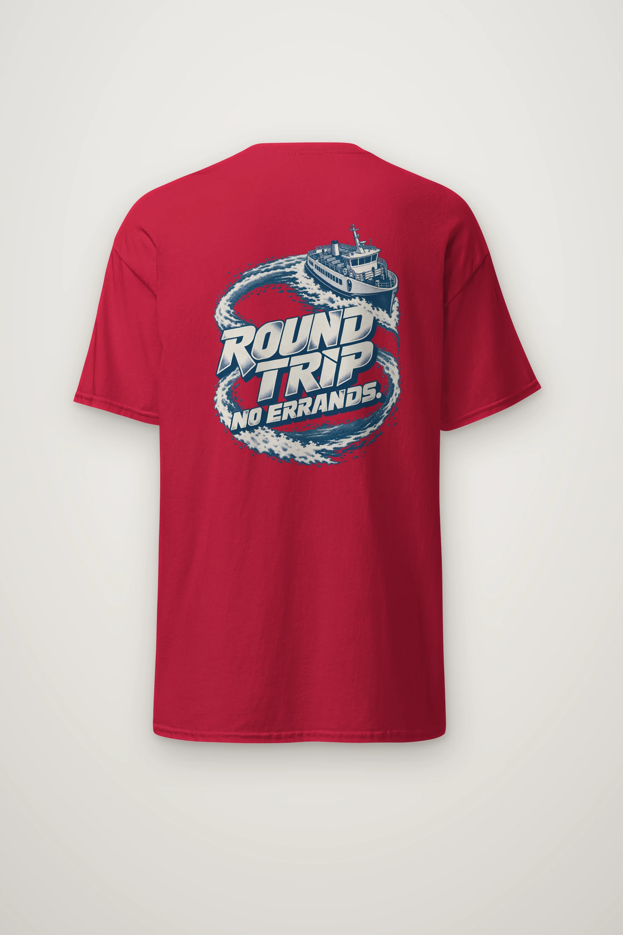 "Round Trip No Errands" Heavyweight Unisex Crewneck T-shirt