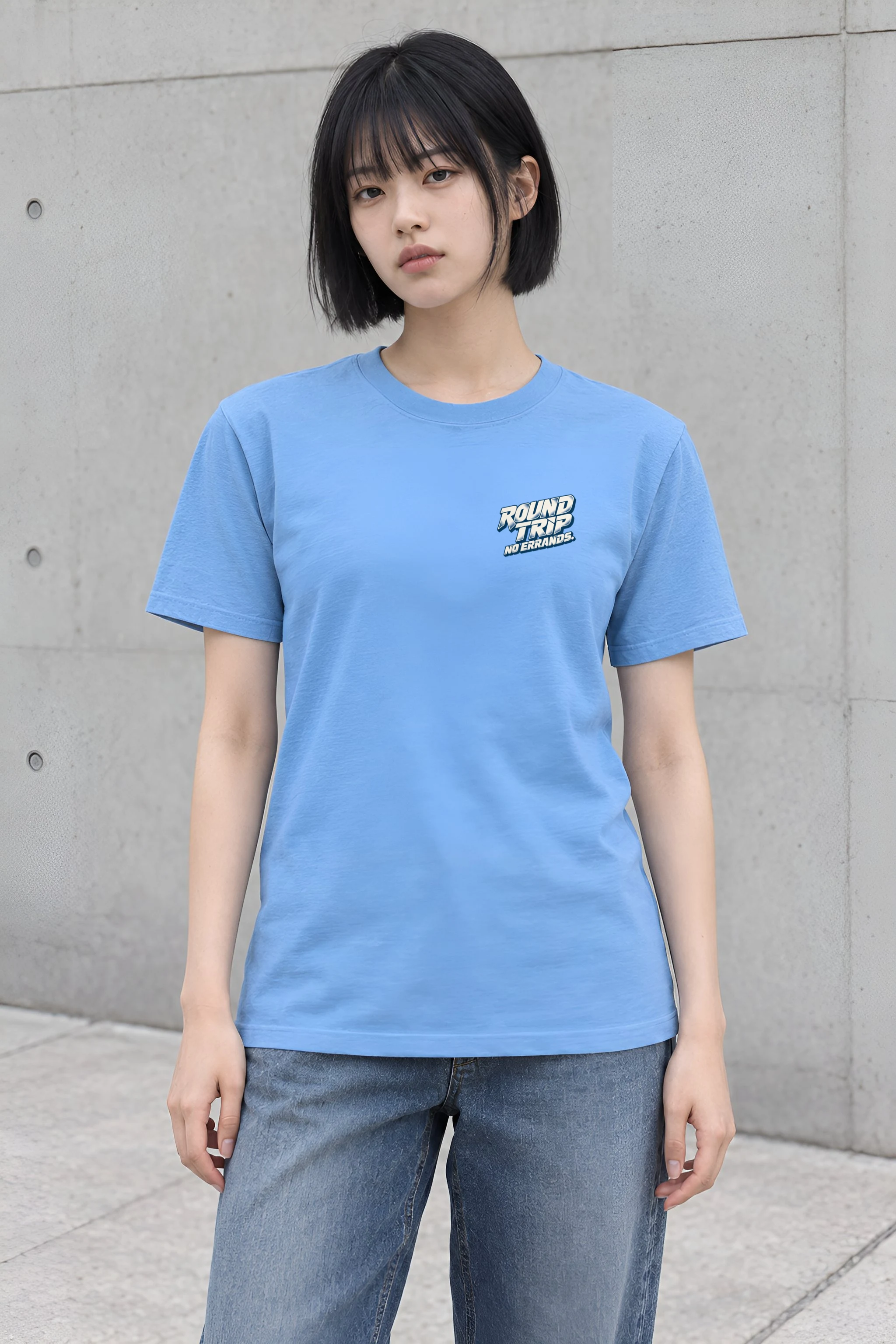 "Round Trip No Errands" Heavyweight Unisex Crewneck T-shirt
