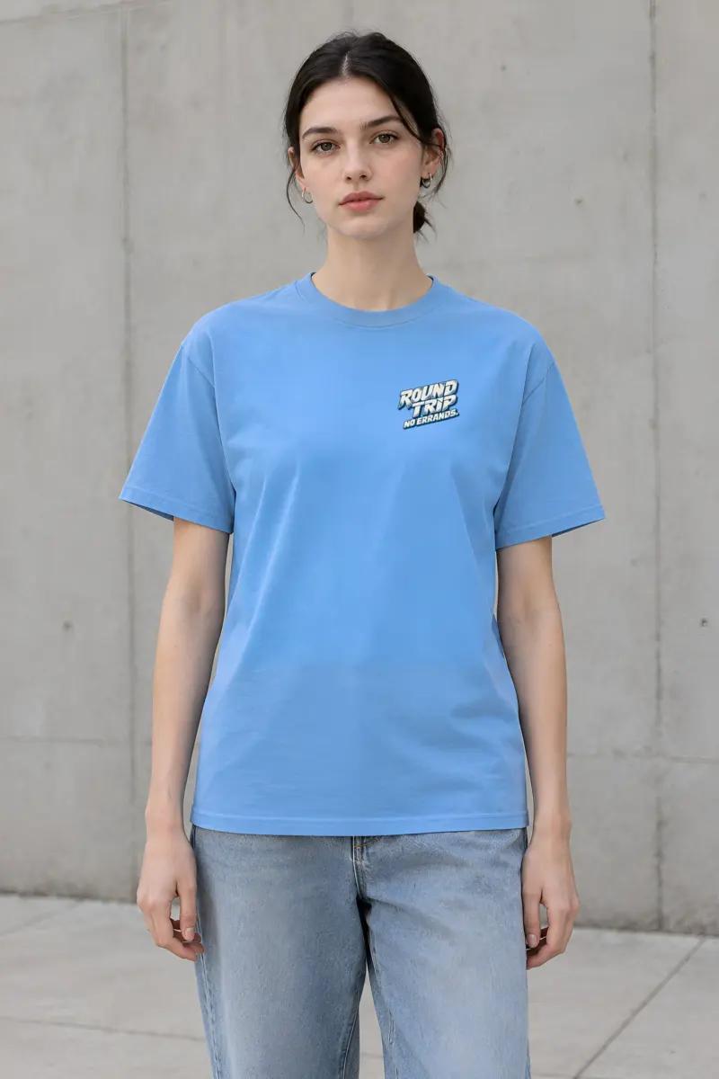 "Round Trip No Errands" Heavyweight Unisex Crewneck T-shirt