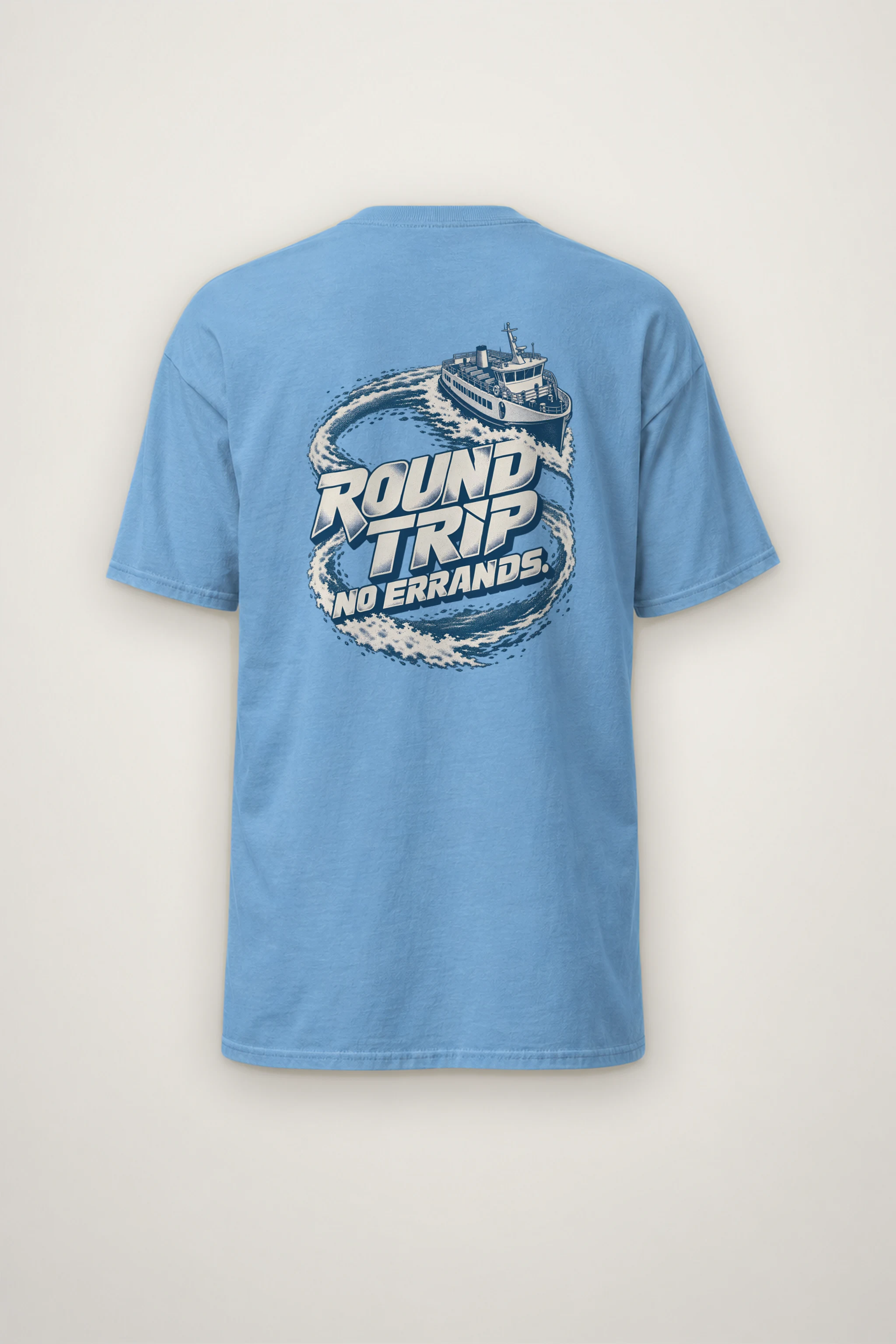 "Round Trip No Errands" Heavyweight Unisex Crewneck T-shirt