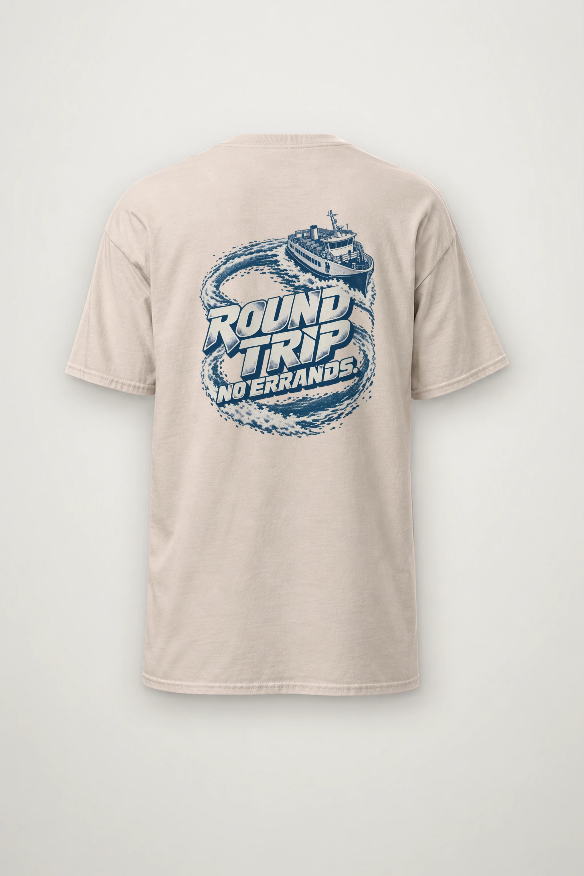 "Round Trip No Errands" Heavyweight Unisex Crewneck T-shirt