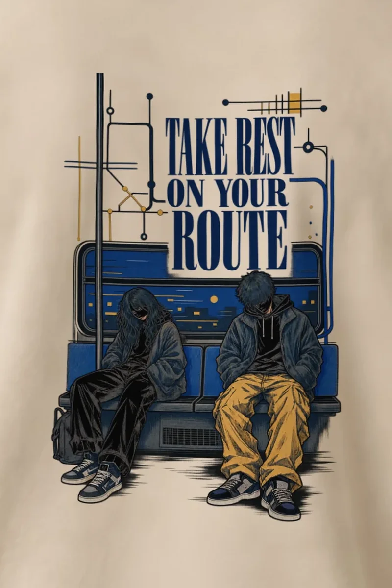 "Route Rest" 1 Crewneck Sweatshirt - the graphic up close