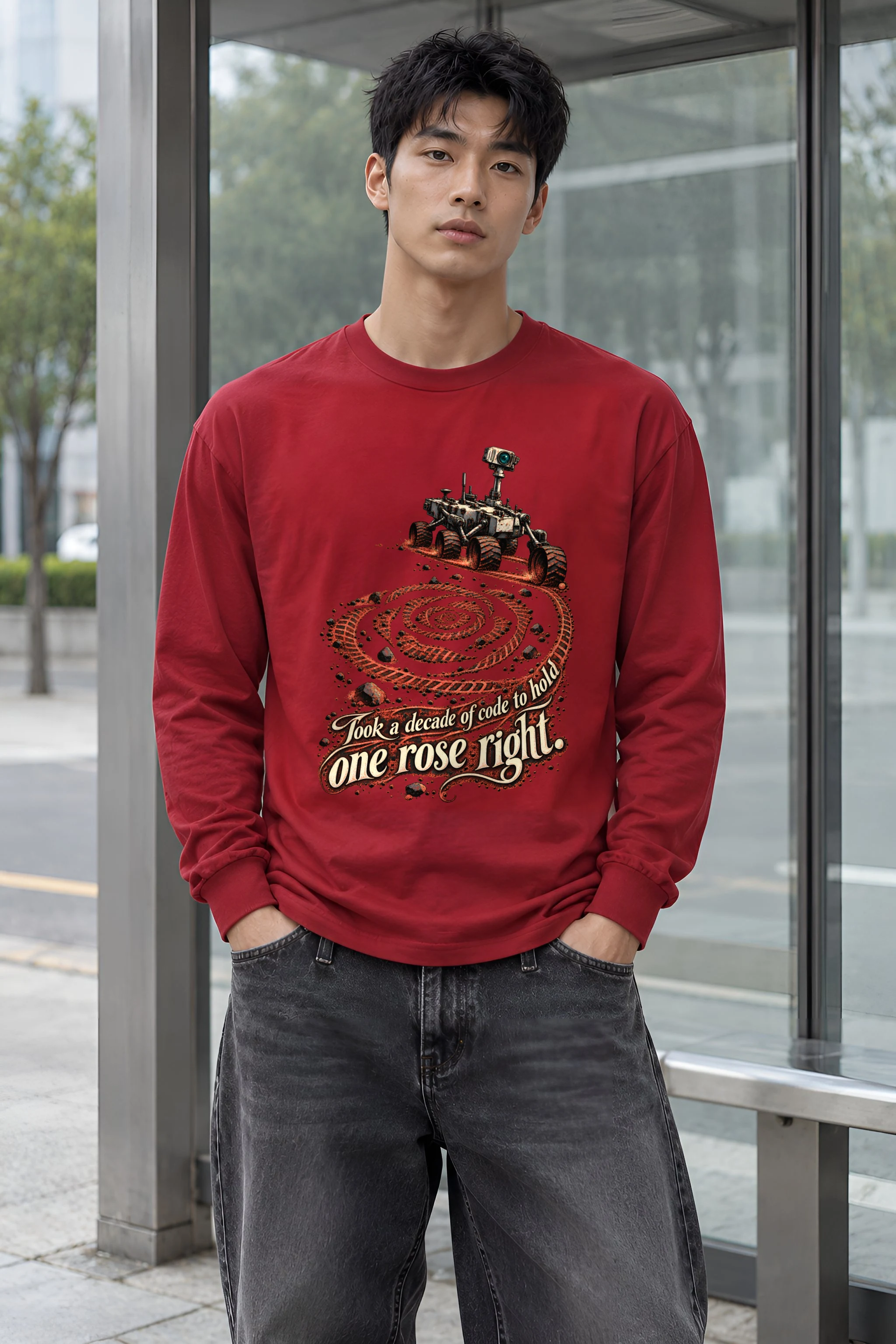 "Rover Track Rose" Unisex Longsleeve T-shirt